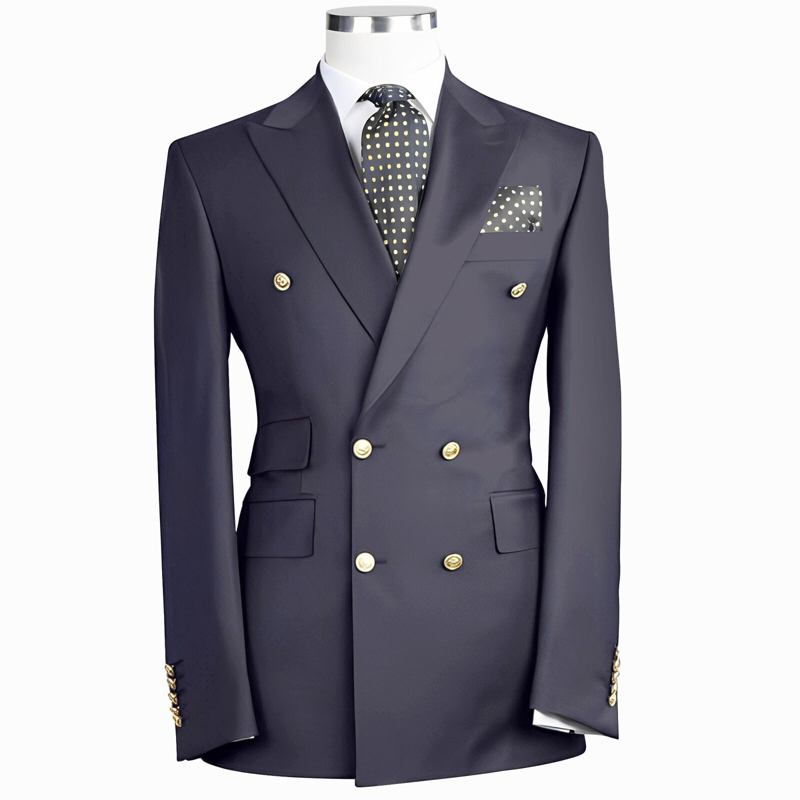 Double Breasted Business Men’s Suit Jacket Formal Groom Tuxedo Party Prom Blazer