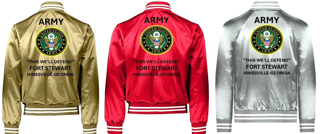 ARMY* US ARMY COMBINED ARMS*FORT LEAVENWORTH *SATIN JACKET*ARMY OFFICIAL LICENSE