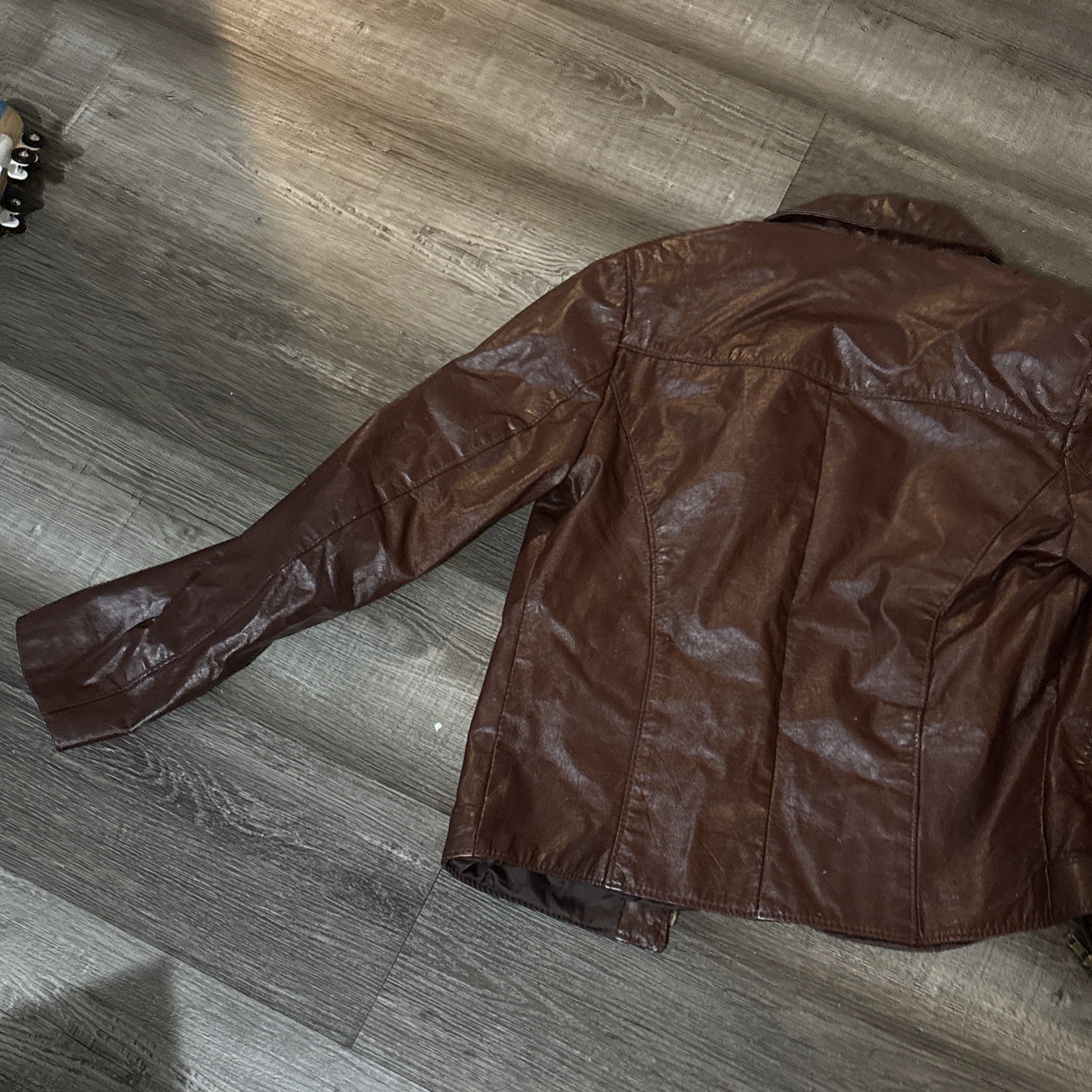The Leather Shop Sears Leather Bike Jacket Size 36 Under Left Armpit In Picture