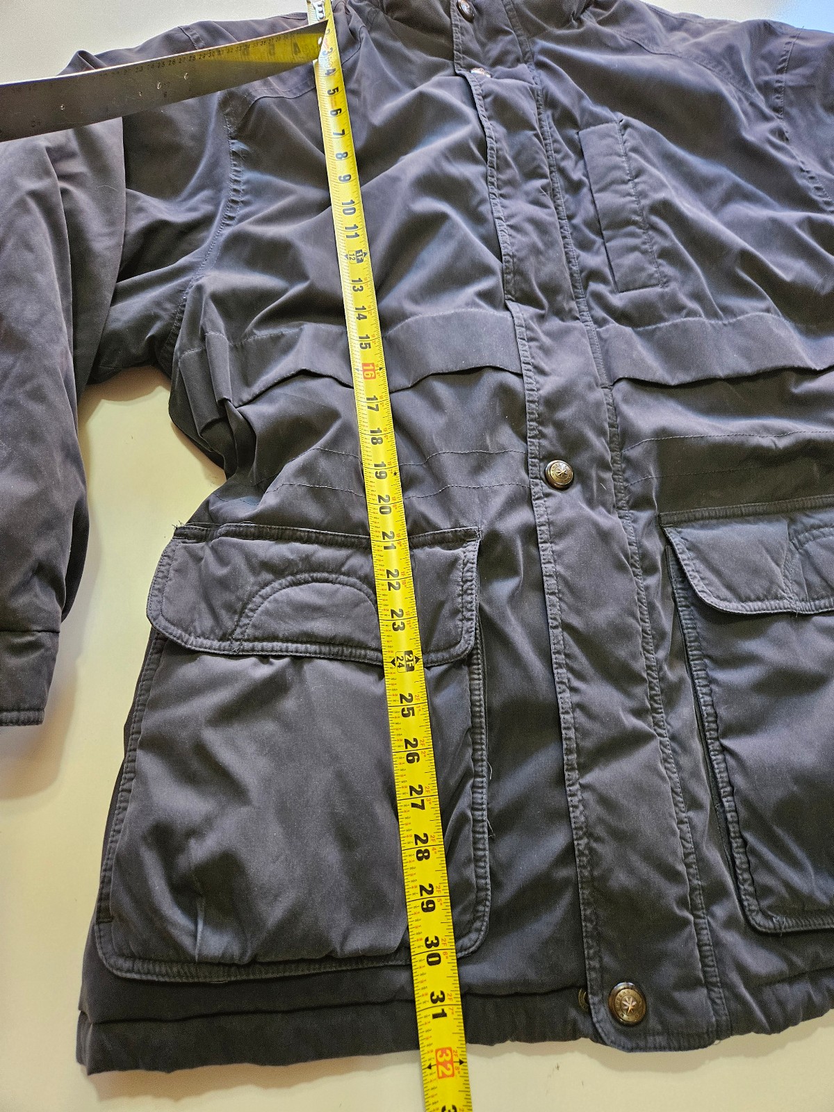 Members Only Microfiber Men Jacket Quilted Liner Drawstring Waist Navy Blue L