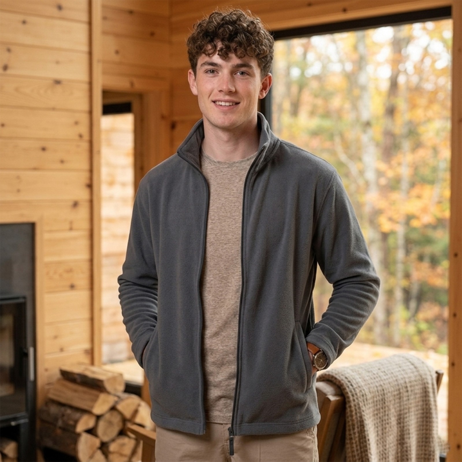 Mens Casual Warm 300gsm Microfleece Zip Jacket | Anti-Pill Full Zip Fleece Top
