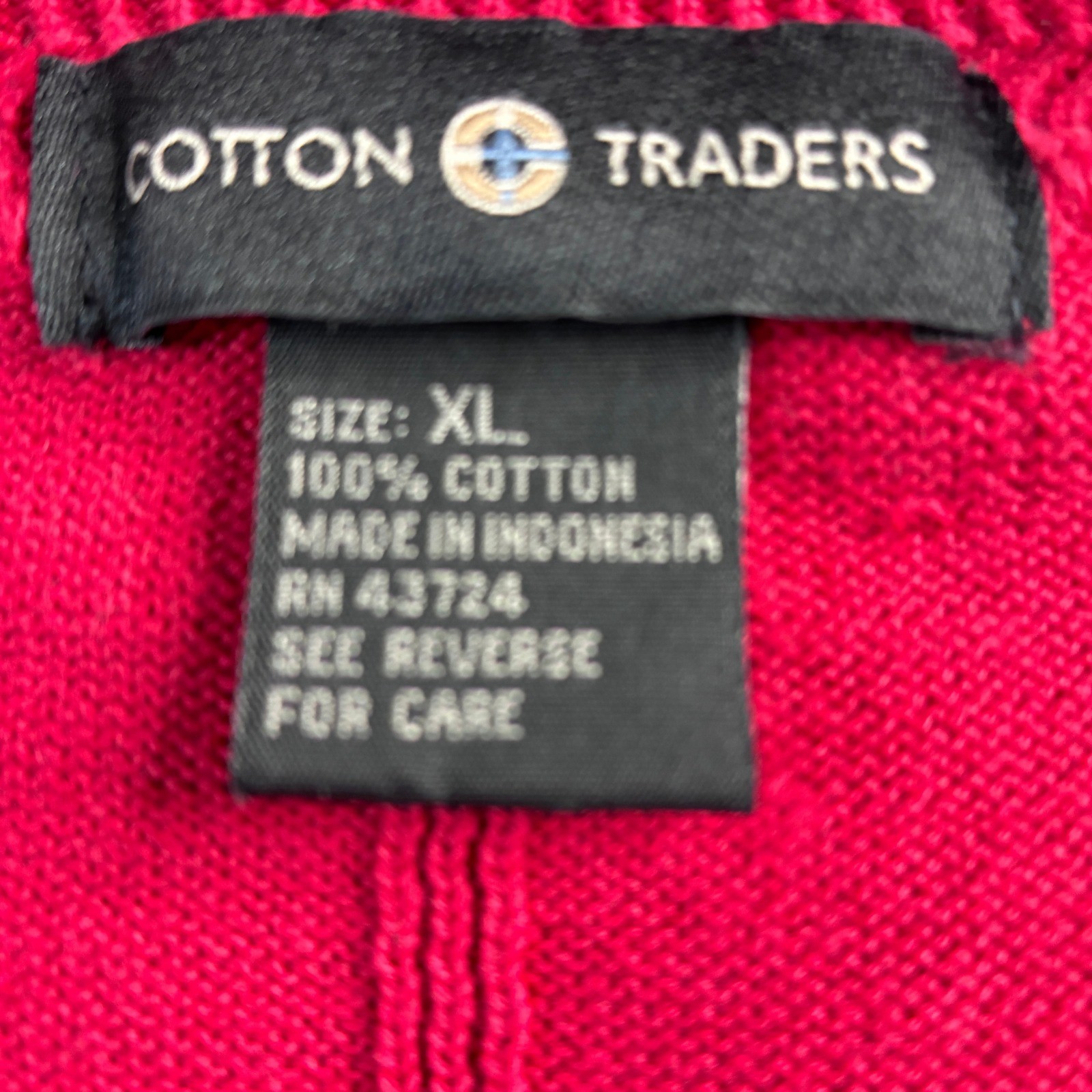 Cotton Traders Men’s Red V Neck Sleeveless Sweater Vest XL 100% Cotton Golf