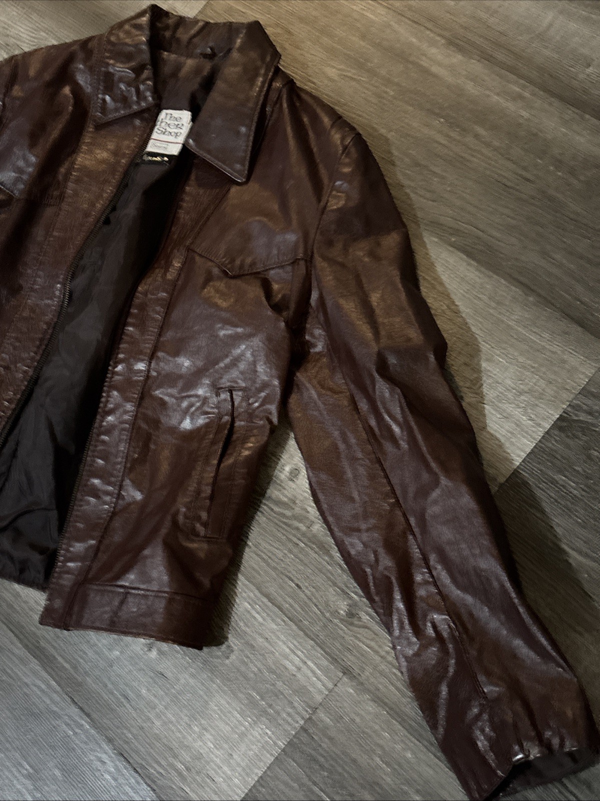 The Leather Shop Sears Leather Bike Jacket Size 36 Under Left Armpit In Picture