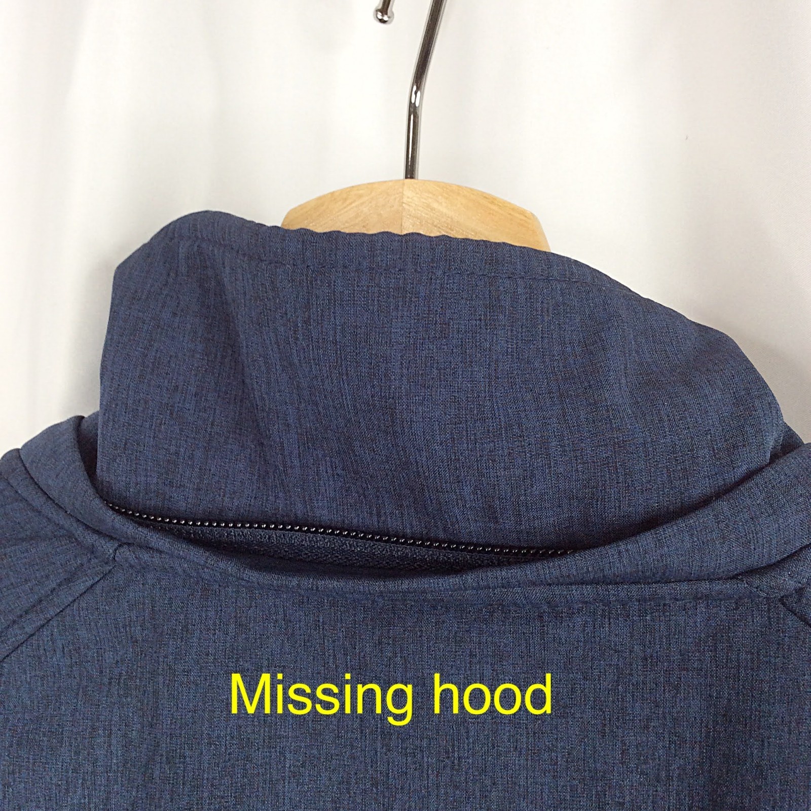 Kirkland Signature Men’s Fleece Lined Softshell Jacket Medium Blue MISSING HOOD