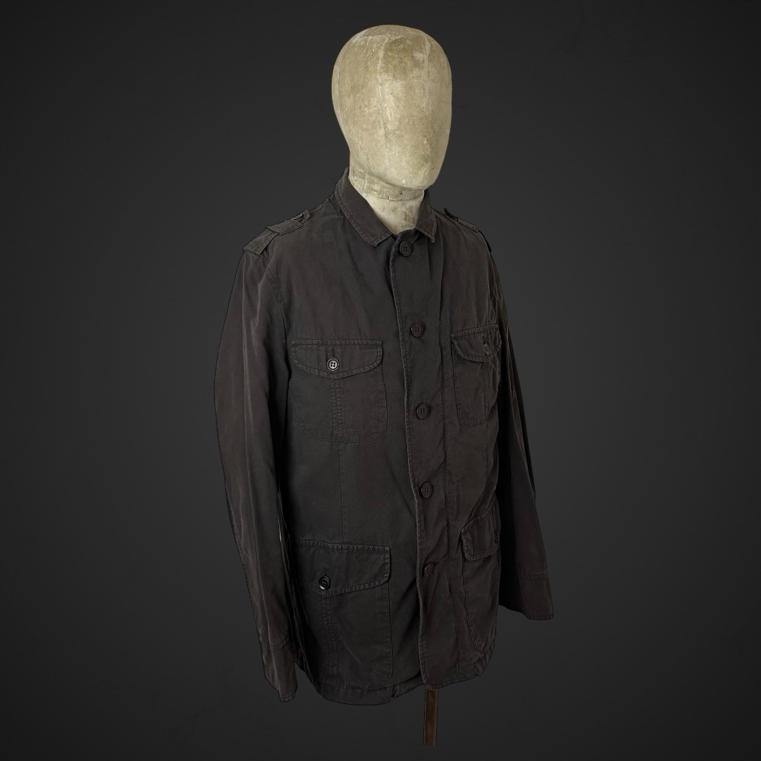 GANT Jacket M Brown Men’s Four Pocket Military Cotton Canvas Button Up