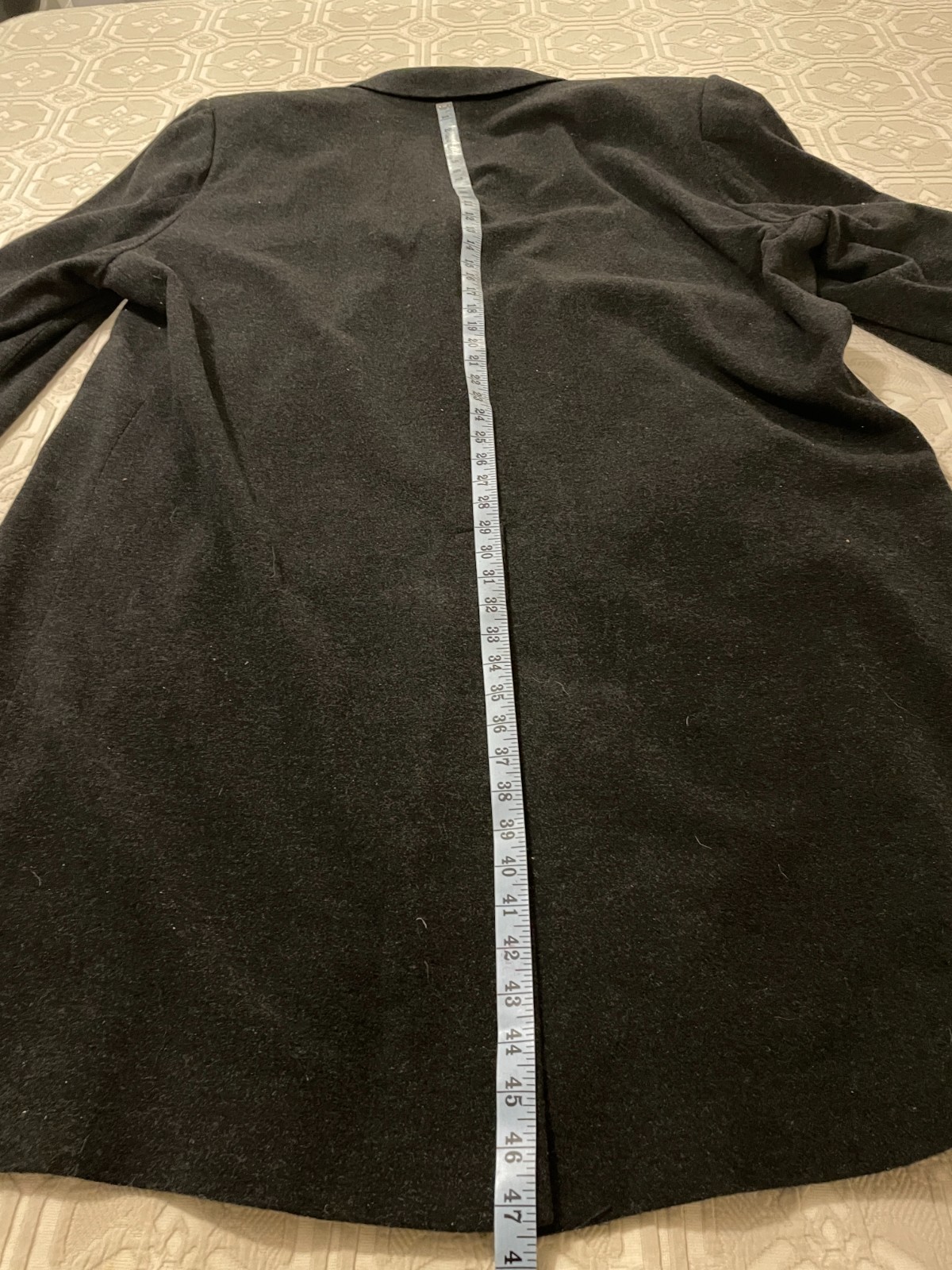 Pronto Uomo Size 54 Regular Black Wool Nylon Cashmere Business Topcoat W Lining