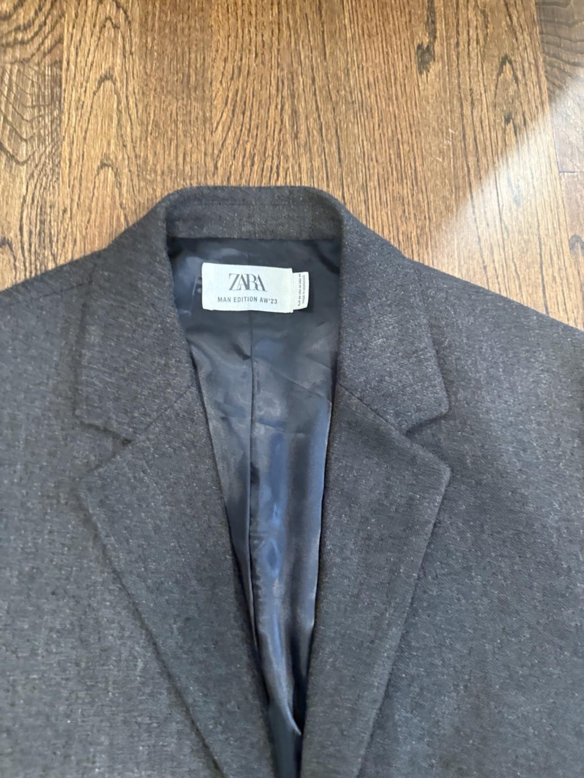 ZARA MAN TEXTURED SUIT JACKET BLAZER Pockets Size 44 2360