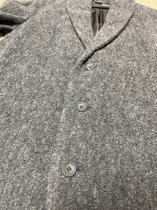Used Issey Miyake Men Boa-Style Chesterfield Coat Size 2 Gray Length 105cm
