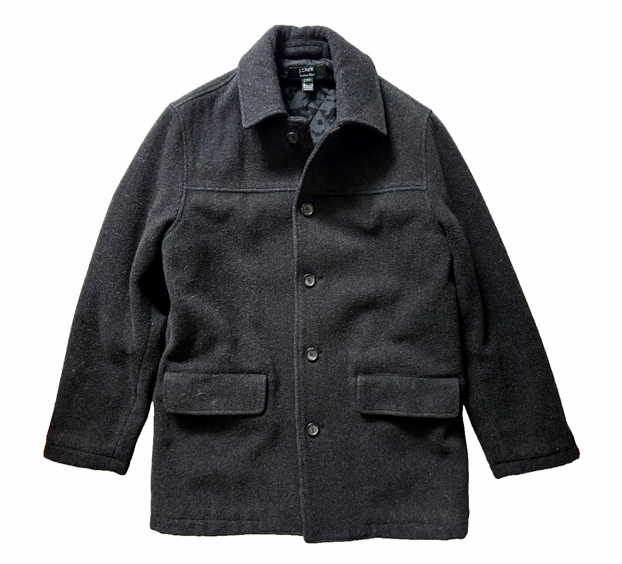 Men’s J.Crew Dark Gray Italian Wool Quilted Insulated Destination Topcoat Small