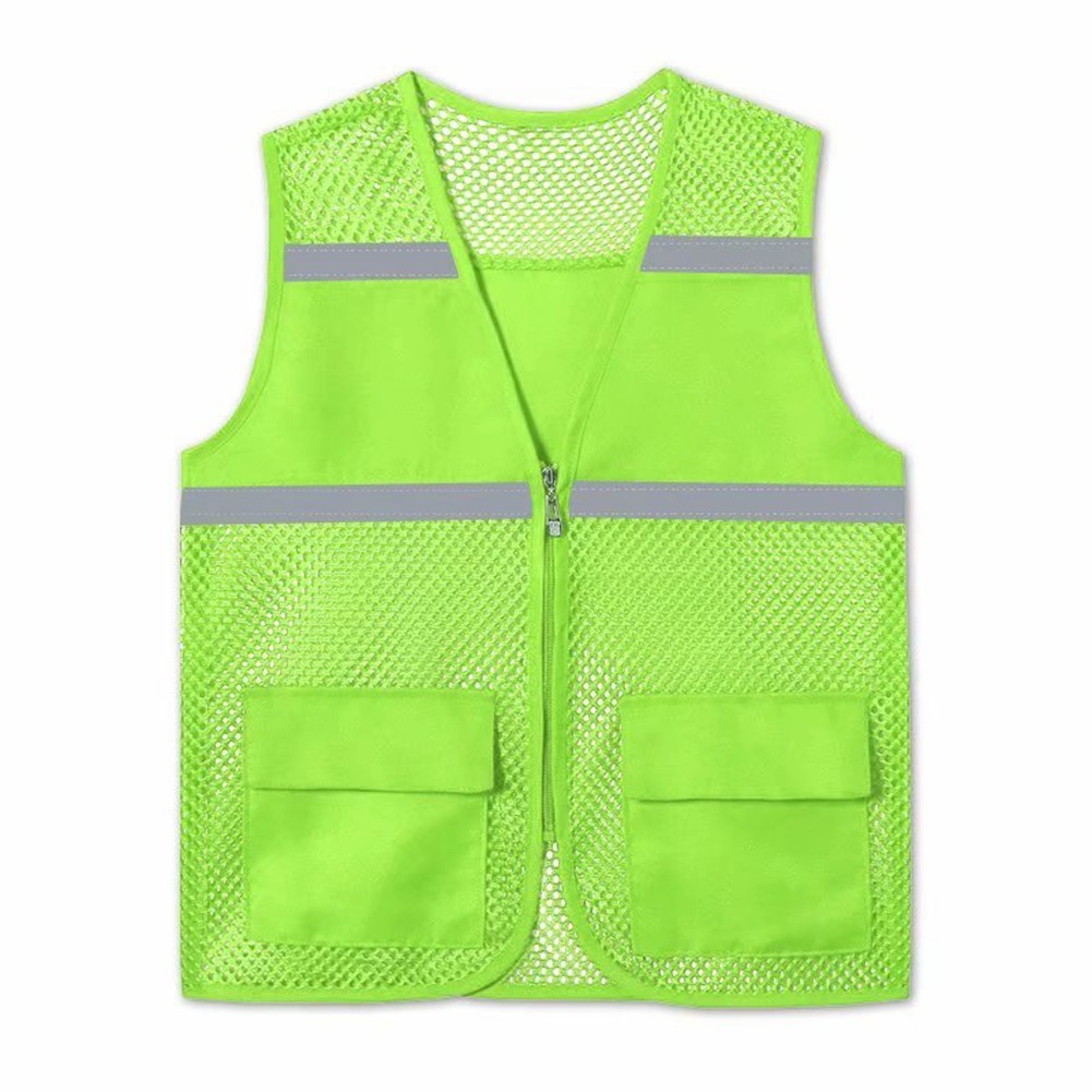 Breathable Reflective Strip Workwear Mesh Vest for Men and Women in Summer