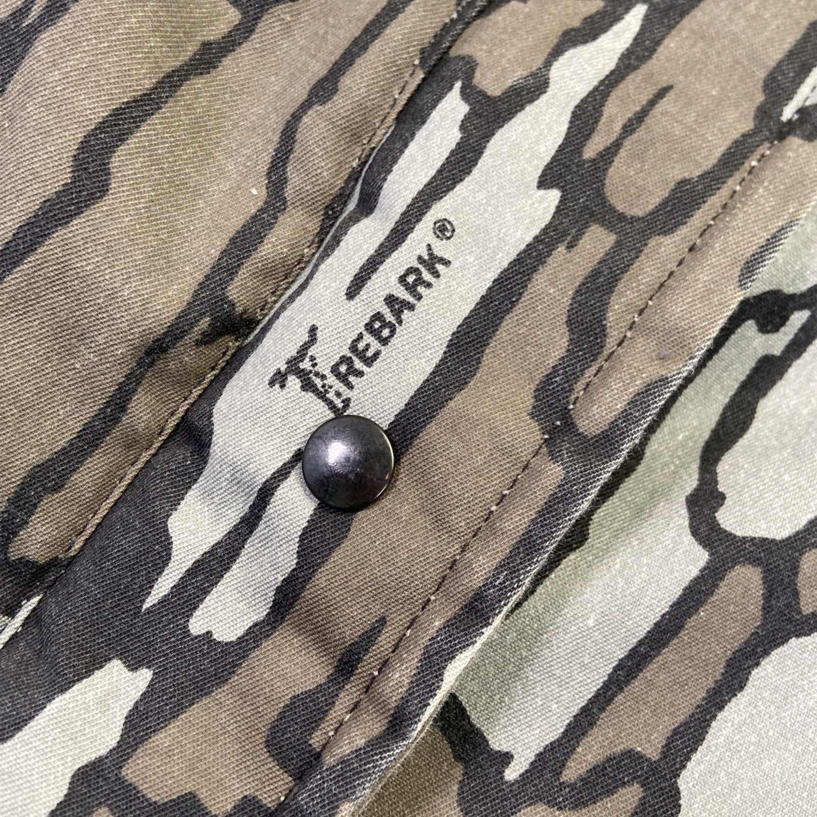 Vintage Trebark Camo Jacket Mens XL Canvas Hunting Chore Reversible 80s
