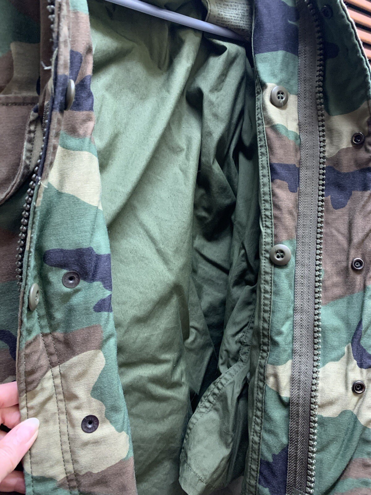 US Military Cold Weather Field Jacket Woodland Camouflage Unisex Sz M X-Short