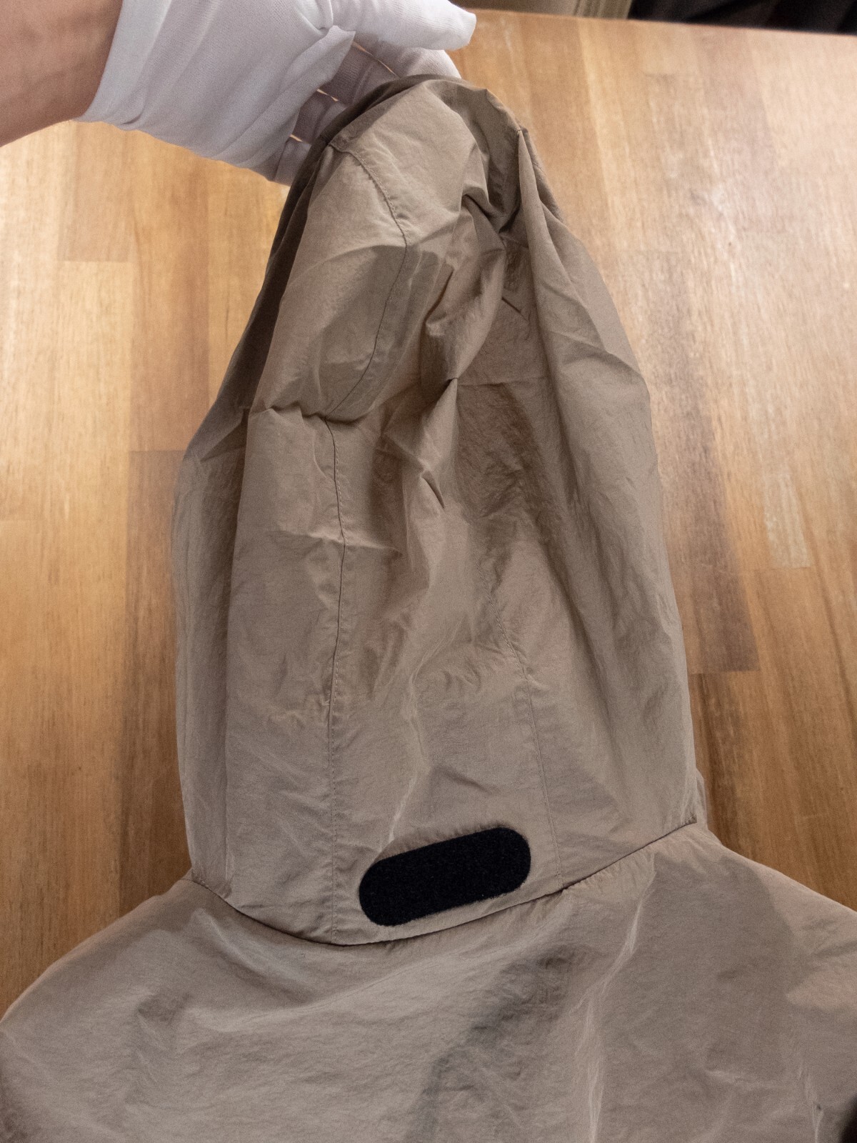 NO CUSTOMS TAX BALENCIAGA Enveloppe beige black oversized crinkled track jacket
