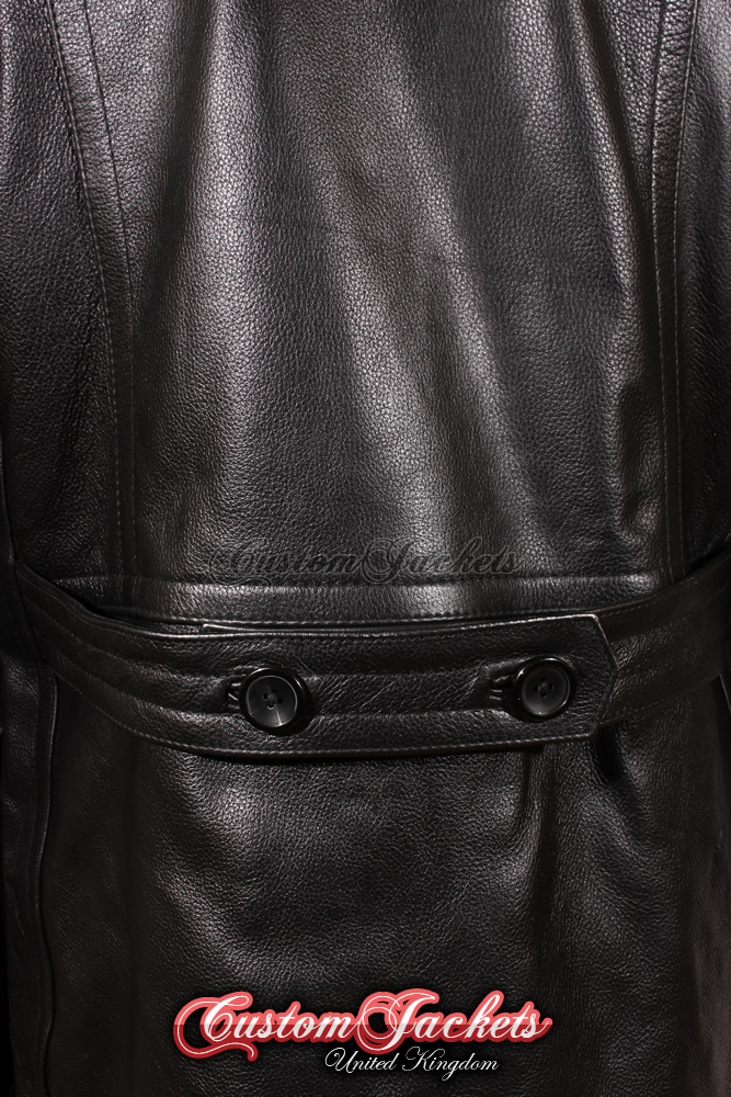 Men’s LONG U-BOAT Black German KRIEGSMARINE Cowhide Leather Jacket Coat