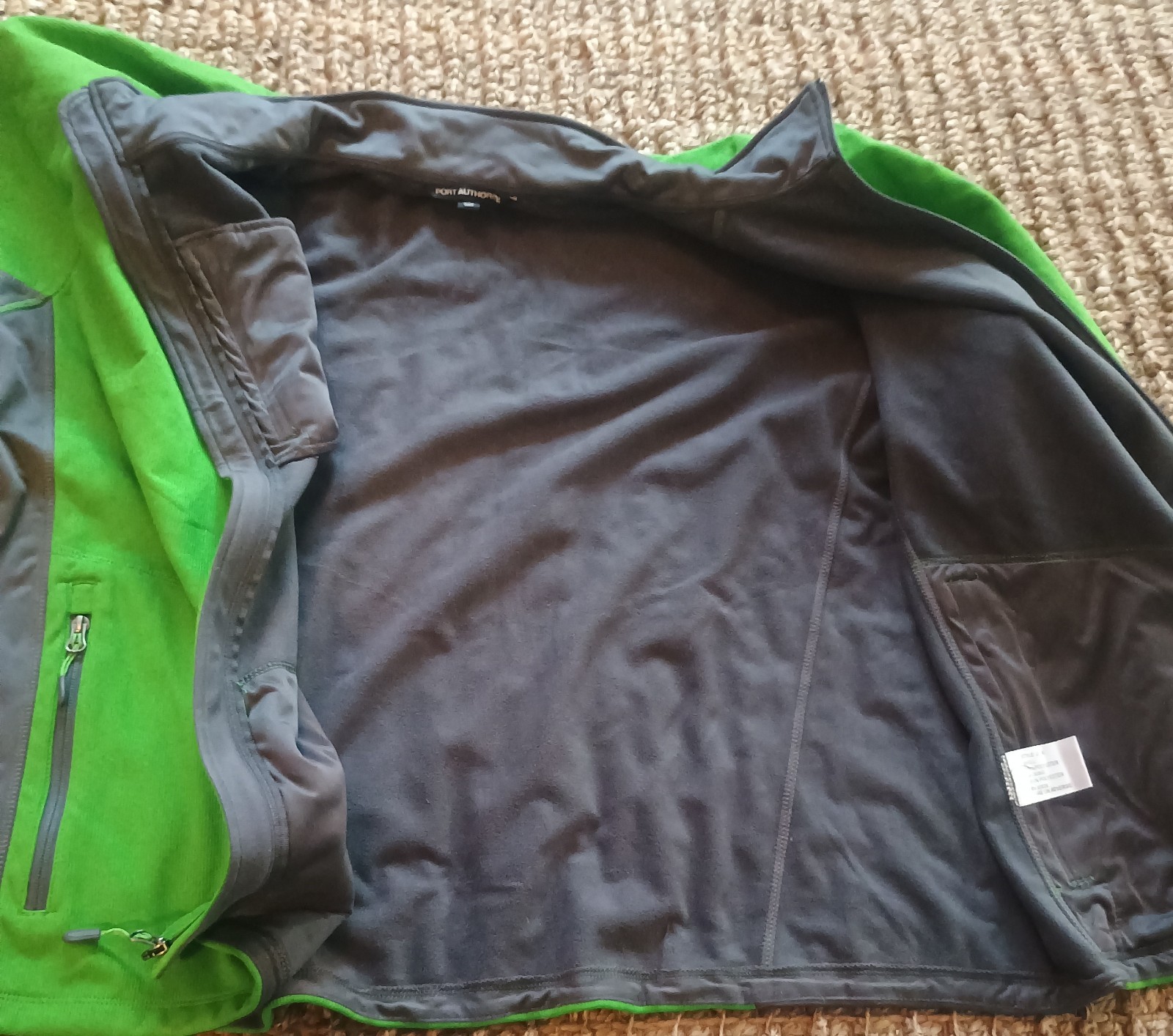 Port Authority Men’s 4XL Big & Tall Full-Zip Jacket Green/Gray Zip Pockets