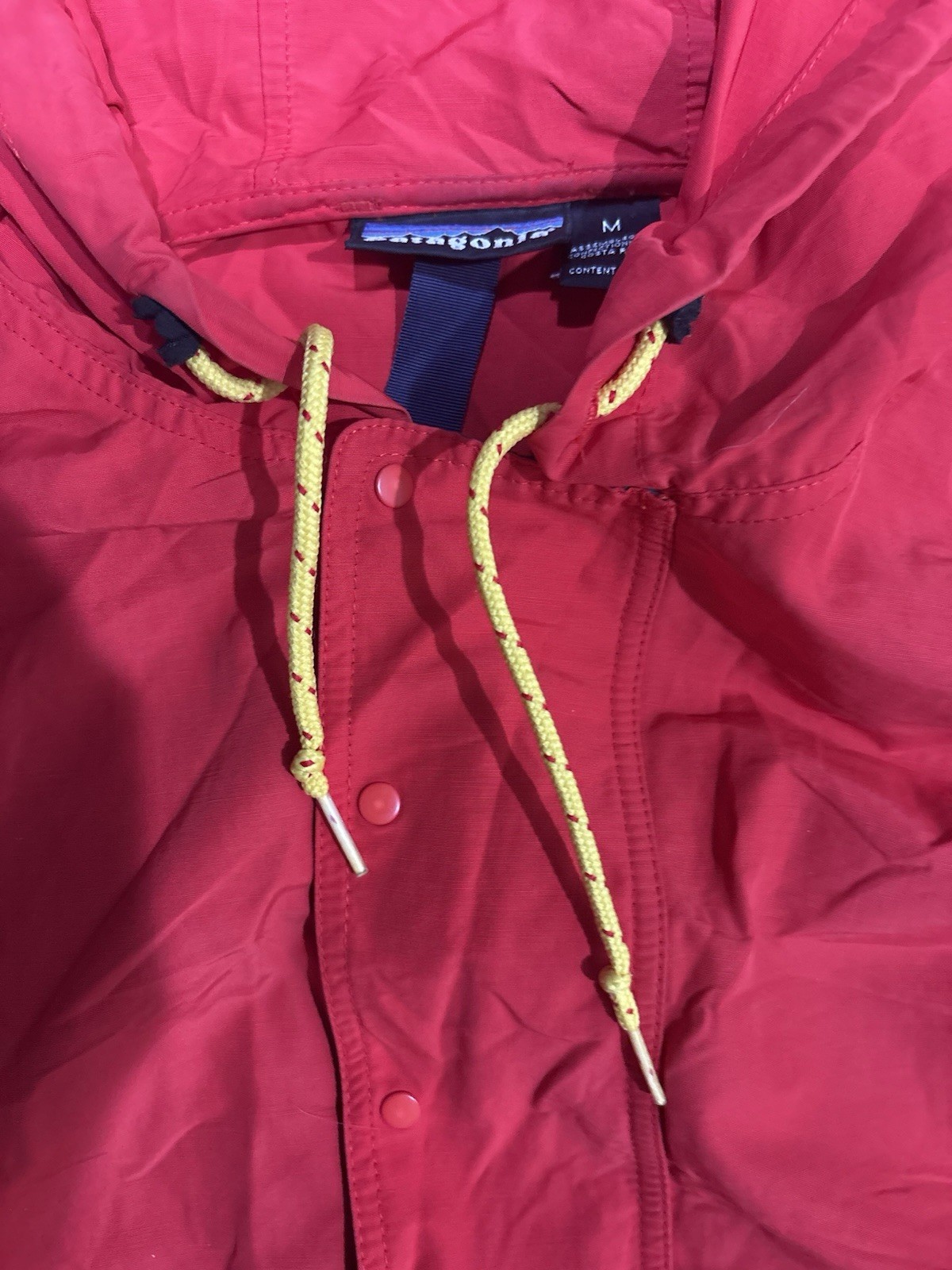 Patagonia Men’s Red Hooded Anorak Jacket Pullover Half Zip Size M 85210