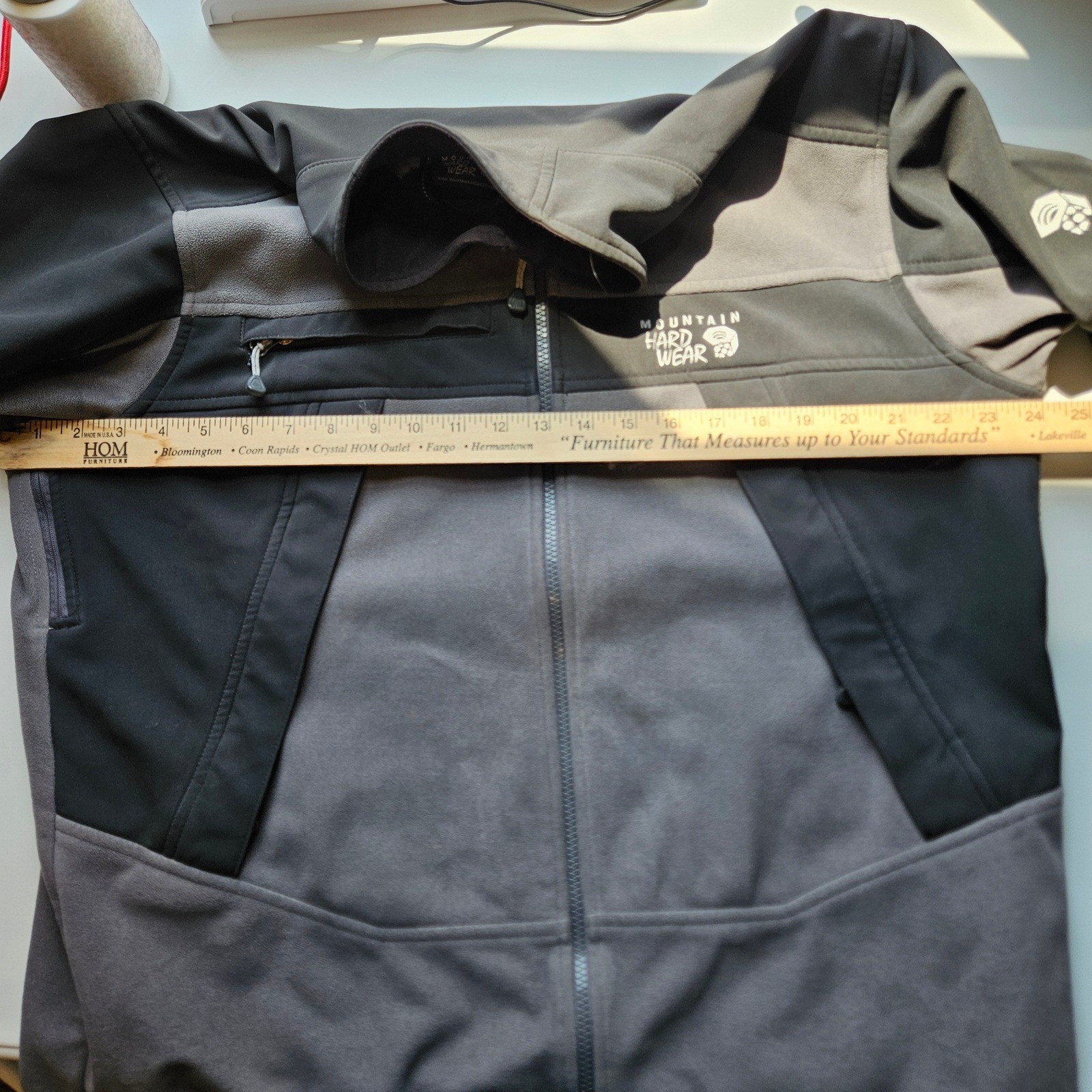 Mountain Hardwear AirShield Fleece Softshell Jacket Gray Black Mens Large L