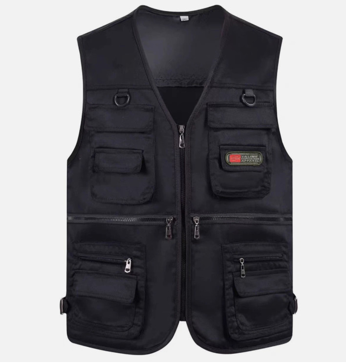 Men Cargo Vest Multi Pocket Photographer Reporter Waistcoat Fishing Gilet Jacket