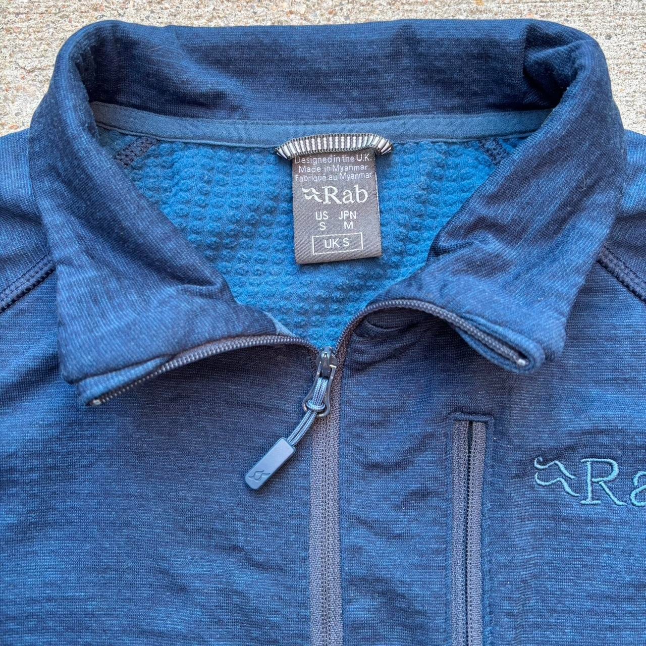Rab Nucleus Pull On Blue Microgrid Fleece Half Zip Jacket Adult Size Small