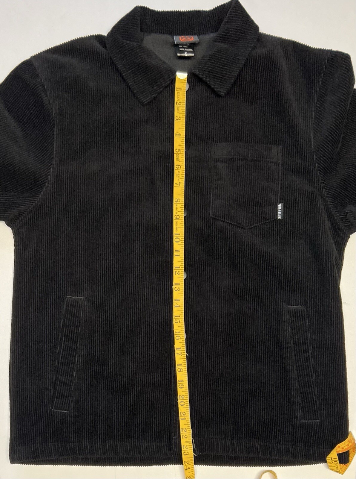 Spitfire Corduroy Black Jacket Adult Men’s Small S Big Head Red White Black EUC