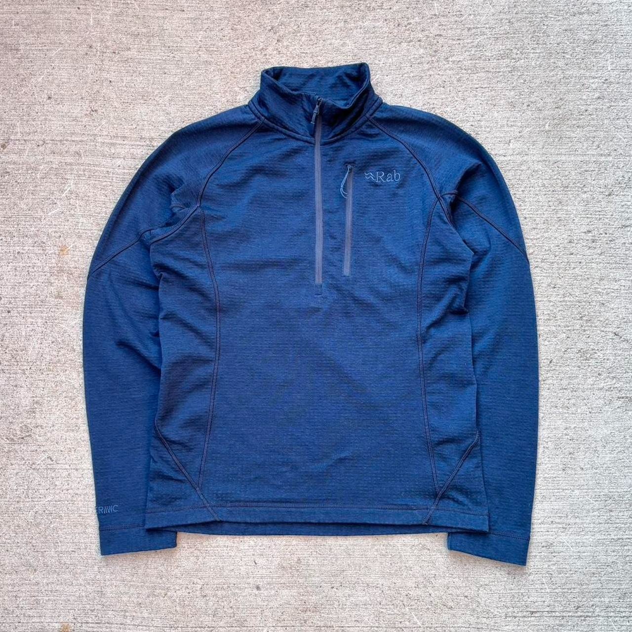 Rab Nucleus Pull On Blue Microgrid Fleece Half Zip Jacket Adult Size Small