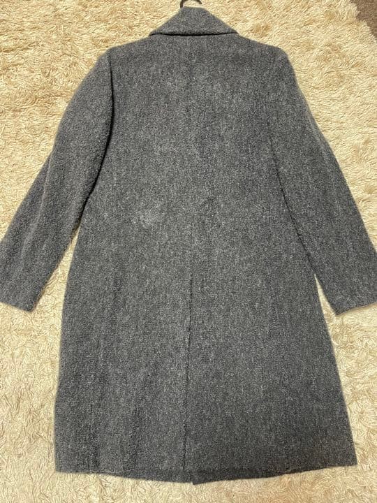 Used Issey Miyake Men Boa-Style Chesterfield Coat Size 2 Gray Length 105cm