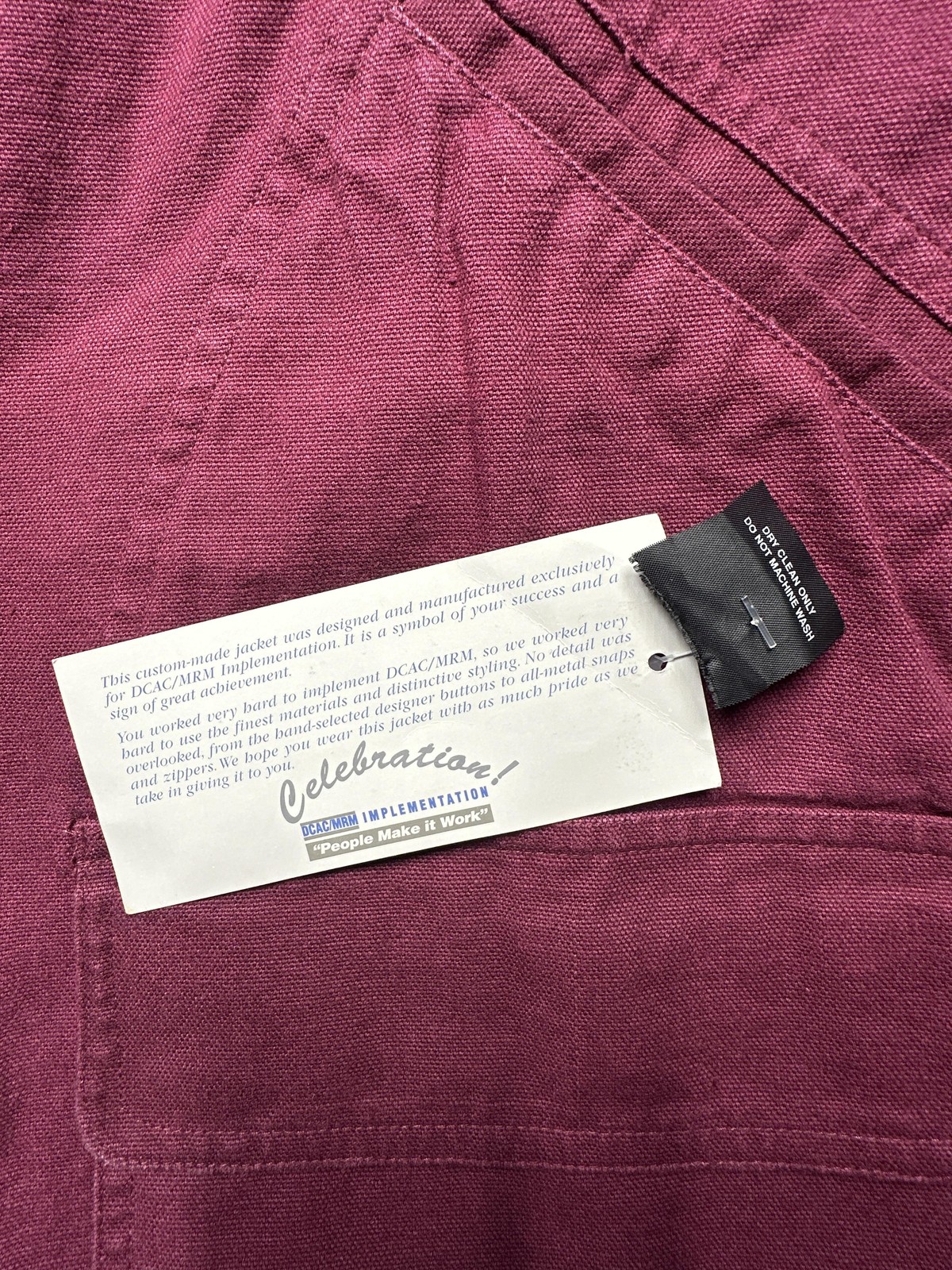 BD Custom Classics Coat Mens Medium Red Canvas Boeing Logo Corduroy Collar Lined