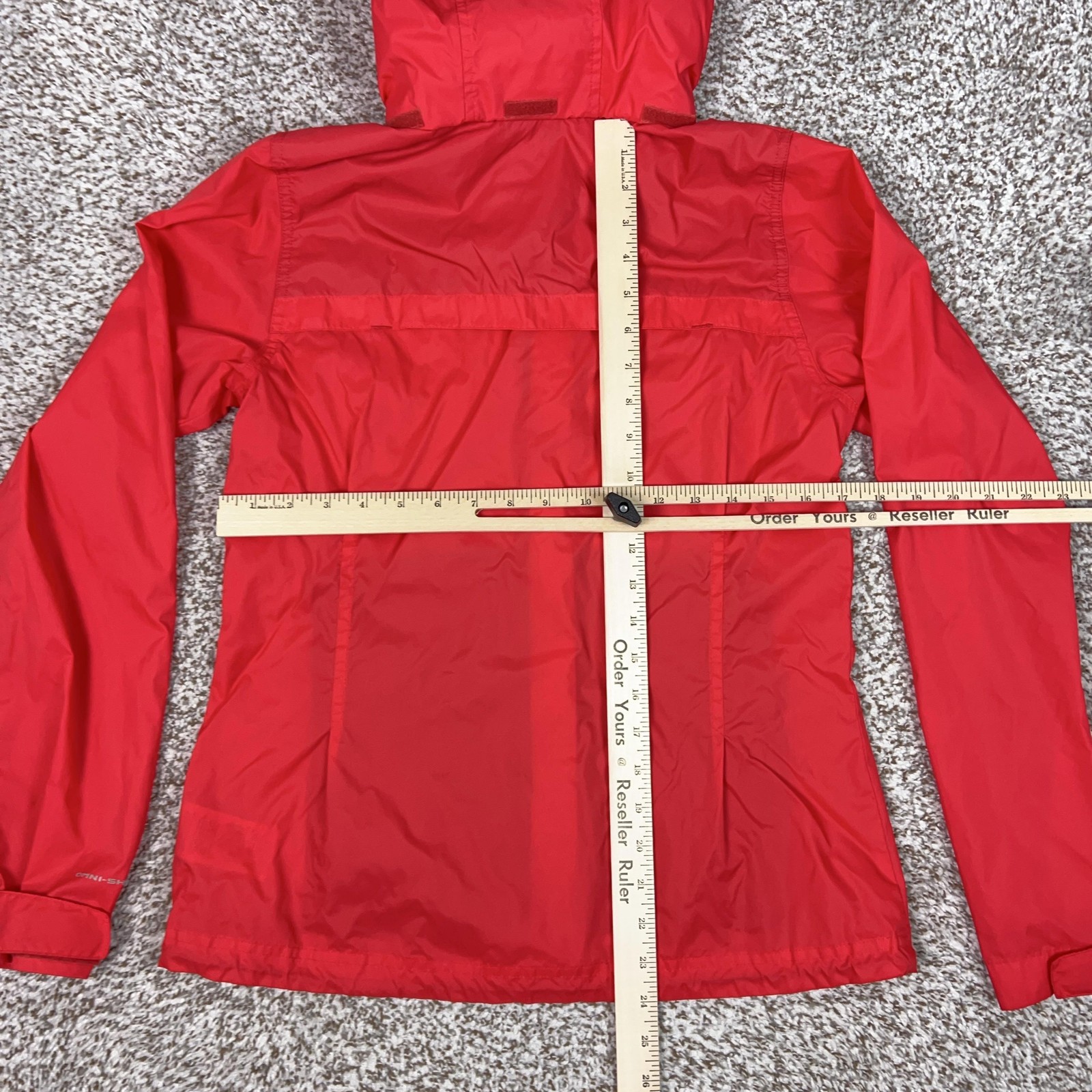 Columbia Jacket Mens Small Red Hooded Windbreaker Full Zip Lightweight Hiking