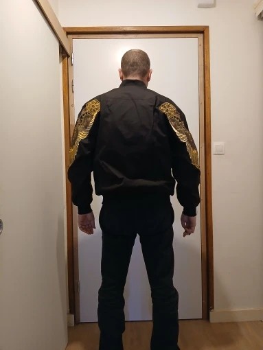 Luxury Men’s Eagle Wings Embroidery Bomber Jacket Hip Hop Streetwear Pilot Coat