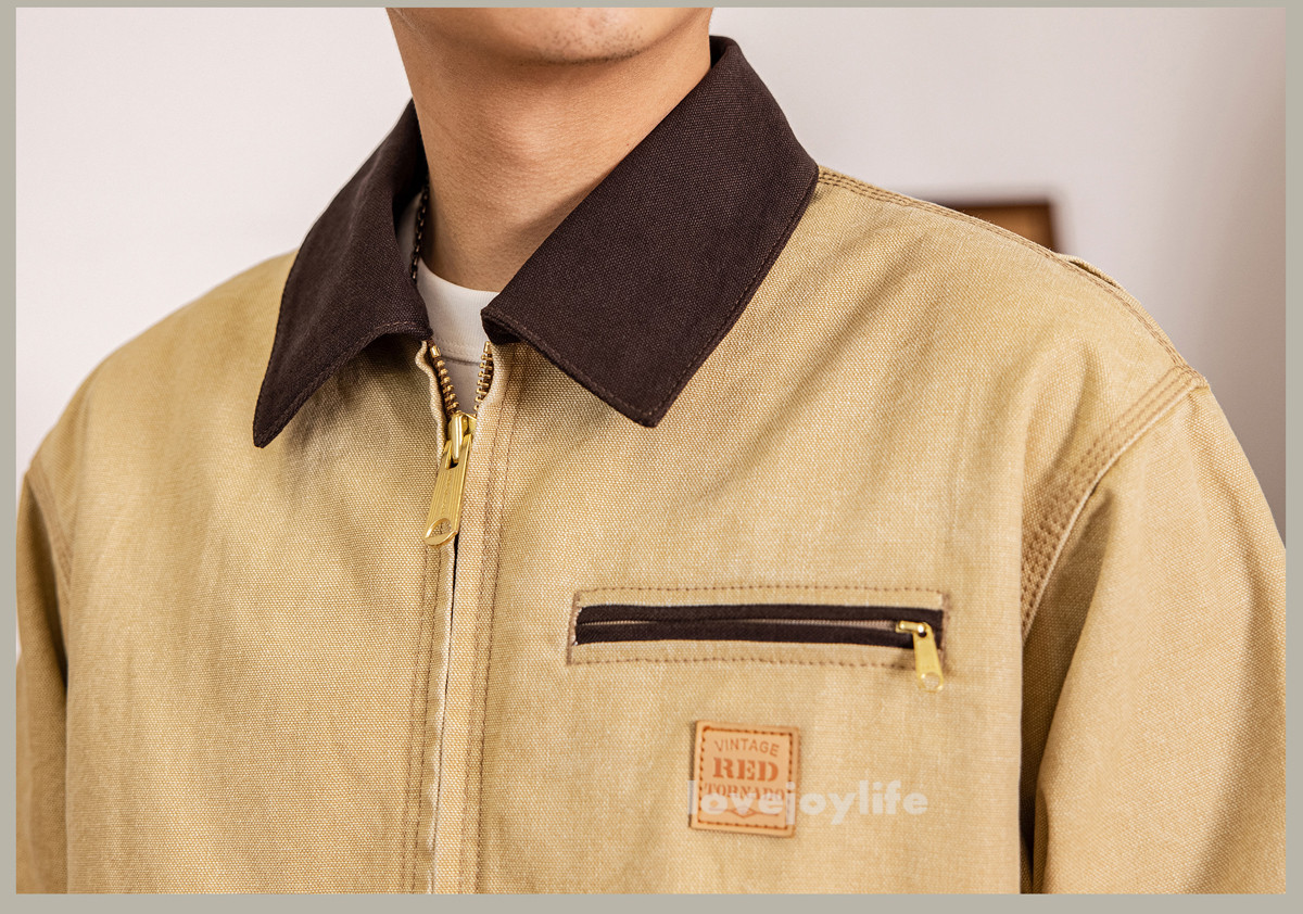 Red Tornado Retro Duck Detroit Jacket Men Classic Workwear Coat Cotton Lined Top