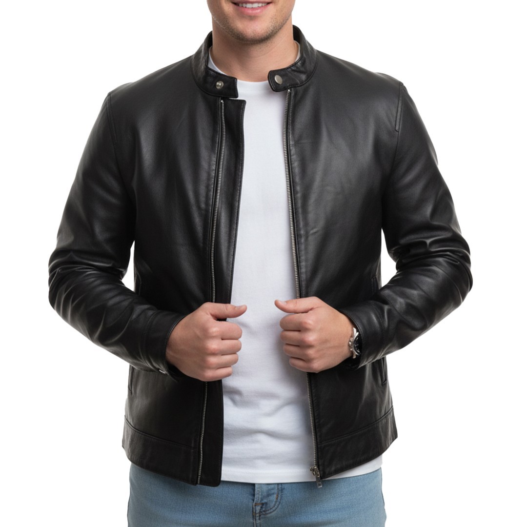 Cuir Jackets Genuine Lambskin Leather Biker Jacket Men – Mens Biker Style Jacket