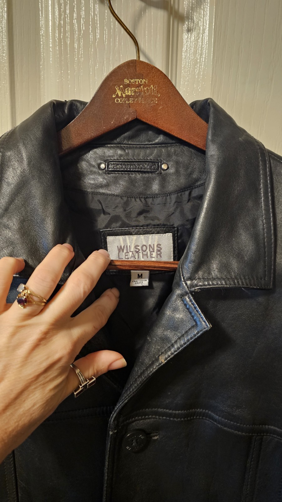 Wilsons Vinrage Leather Medium M Men’s Classic Four-Button Leather Jacket Blazer