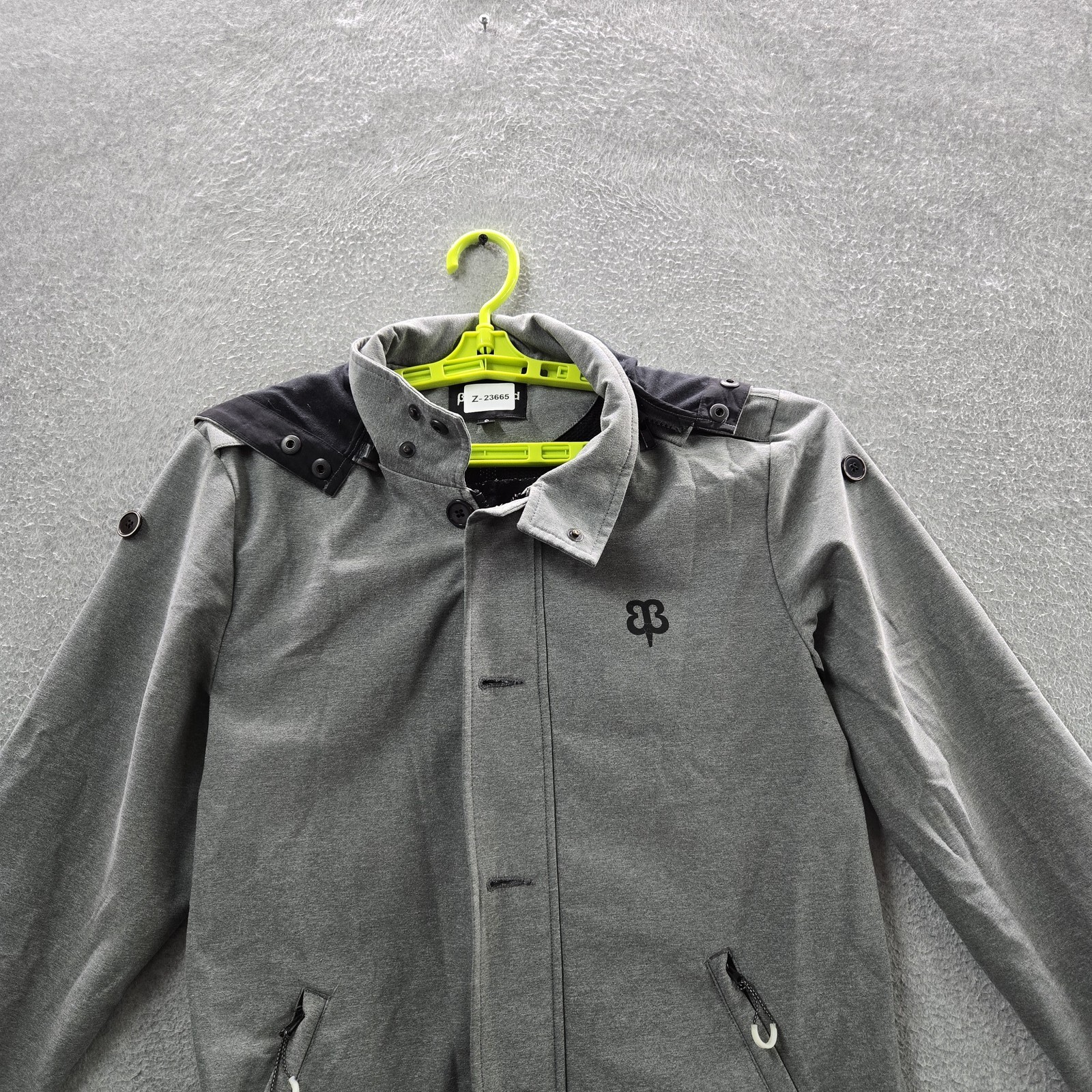 Betabrand Men Jacket S Gray Commuter Outdoor Activewear Button Zipper Hooded