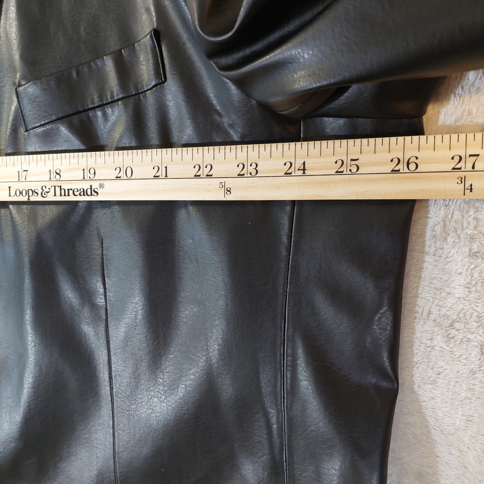 Vintage Mens Black Faux Leather Blazer Jacket Business Casual Party size XXLT