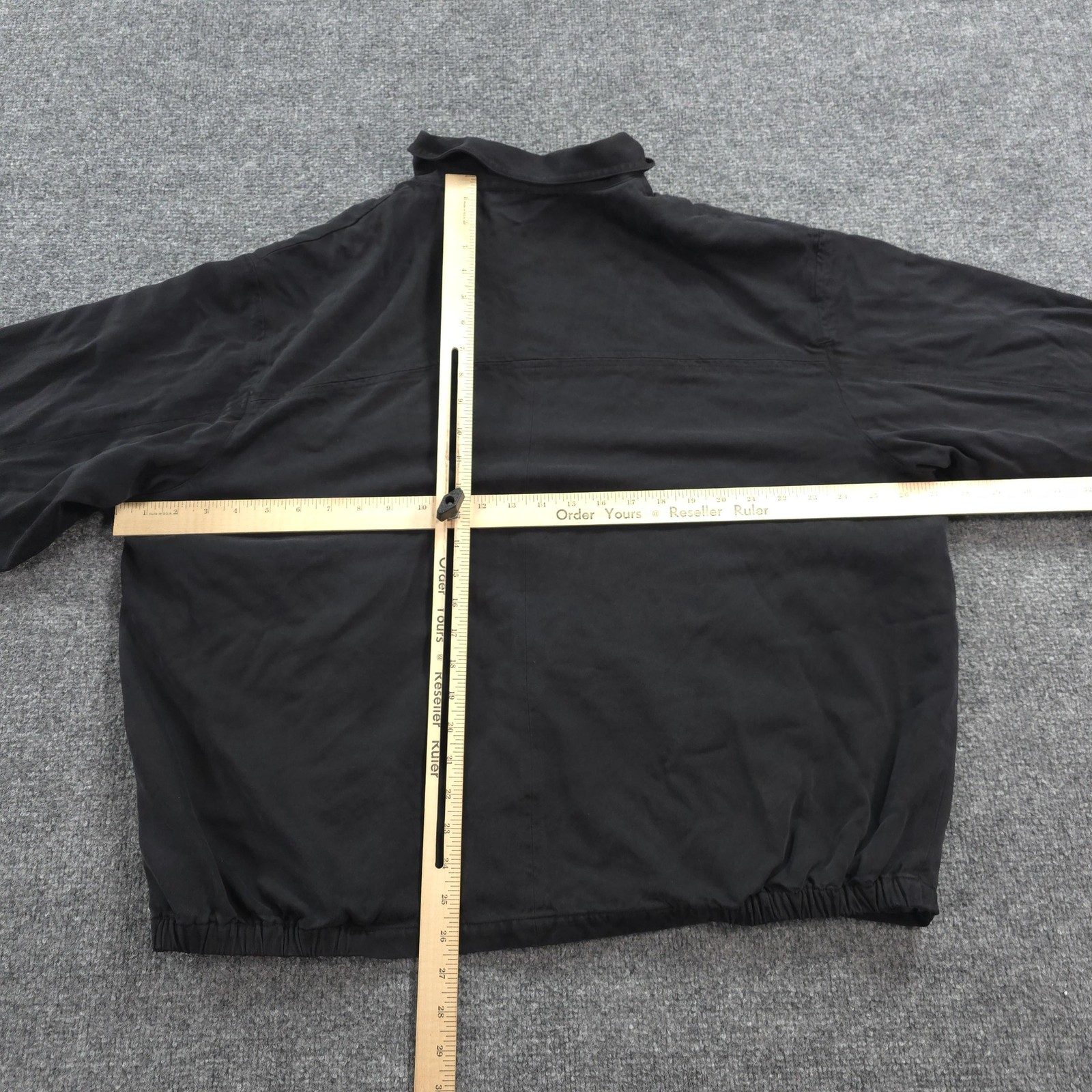 Tommy Bahama Jacket Mens XL Black Silk Bomber Full Zip Casual Lined Relaxed