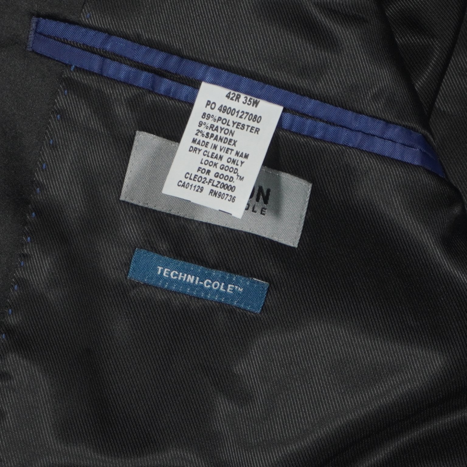 Kenneth Cole Reaction Men’s Tuxedo Jacket 42R Black Satin Peak Lapel Stretch New