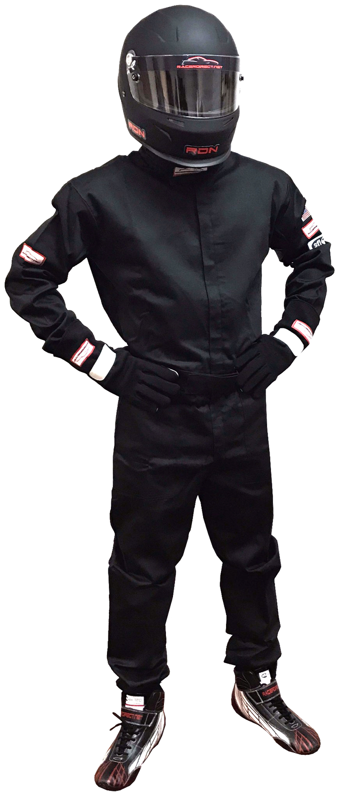 AUTO RACE SUIT FIRE SUIT 1 PIECE 2 LAYER SFI 3.2A/5 BLACK SM MD LG XL 2X 3X 4X