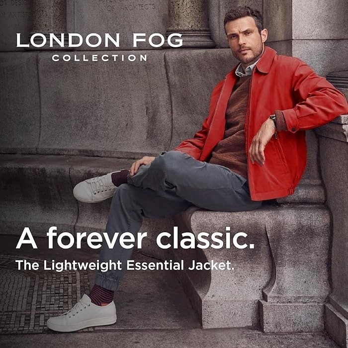 London Fog Mens Auburn Golf Jacket M Medium Chili Red Zip Front Windbreaker NEW
