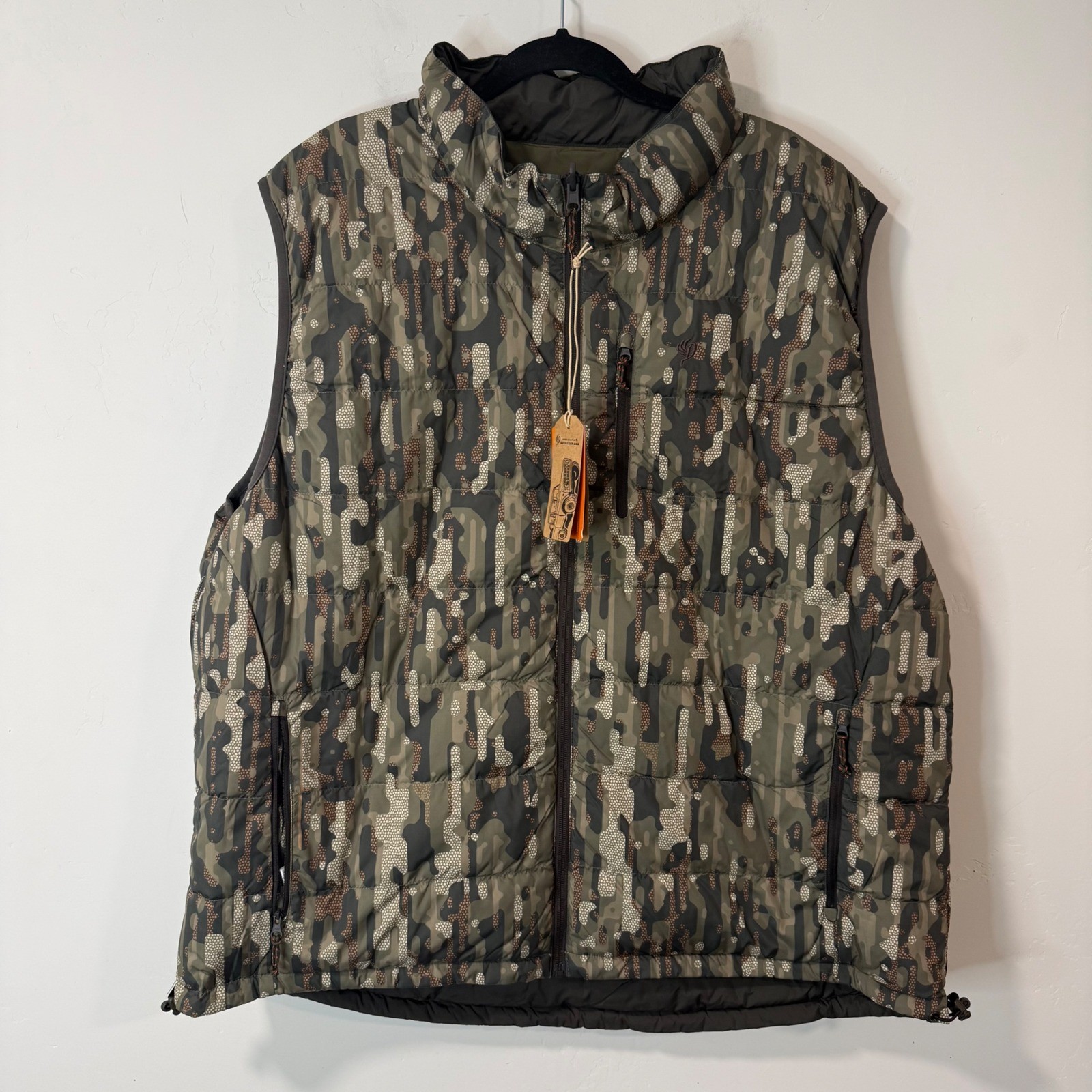 Duck Camp Mens DryDown Vest XXXL Green Camo NEW 800 Fill Reversible Puffer