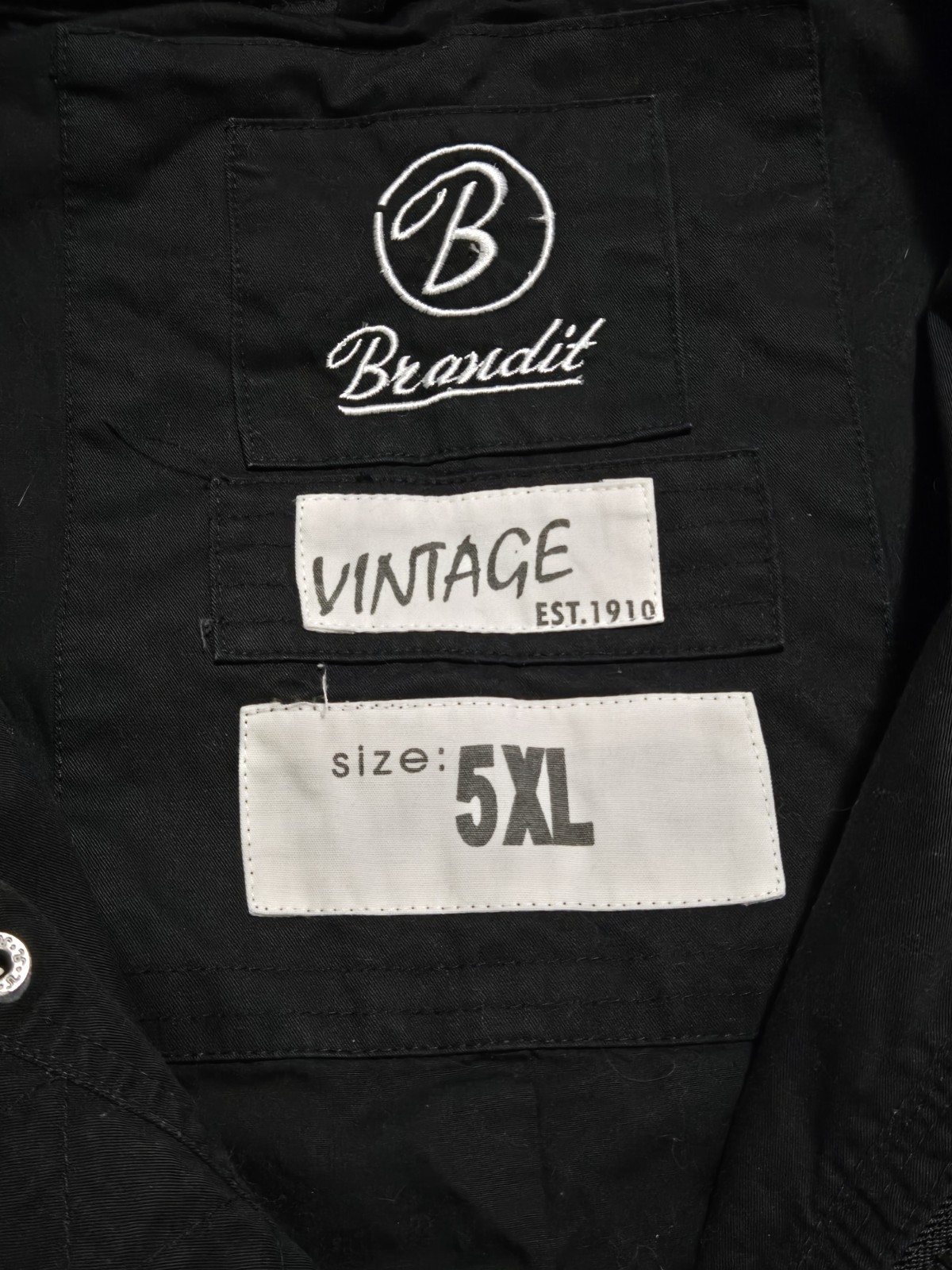 Brandit Britannia Mens Field Jacket 5XL Police Travel Coat Parka Black 3XL