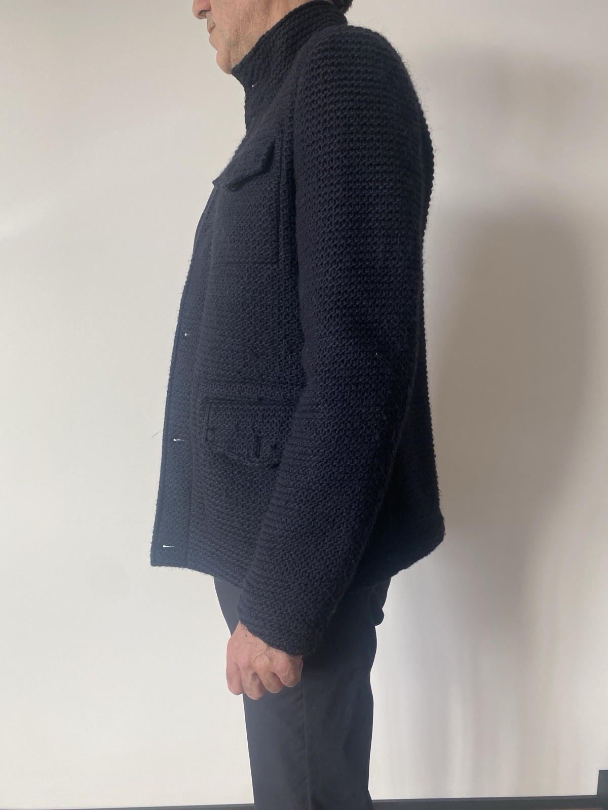 YES ZEE by Essenza winter knitted jacket inner wool pockets size 48/M
