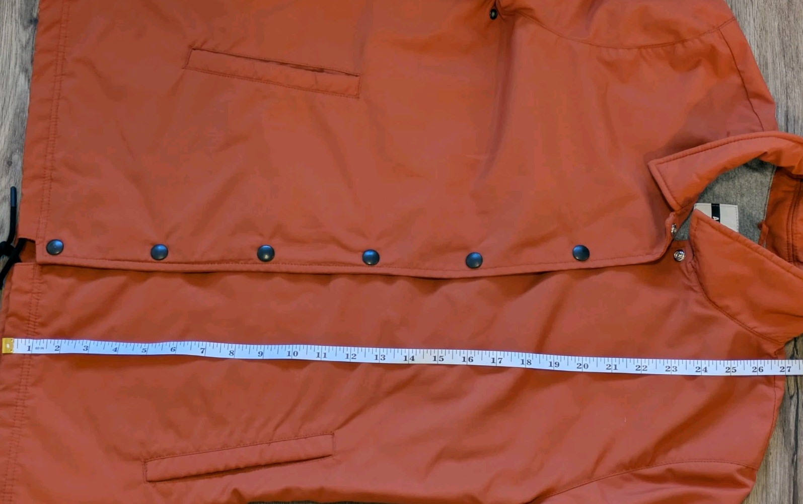 American Giant Stadium Coach’s Jacket Nylon Drawstring Button Up Orange Men’s S