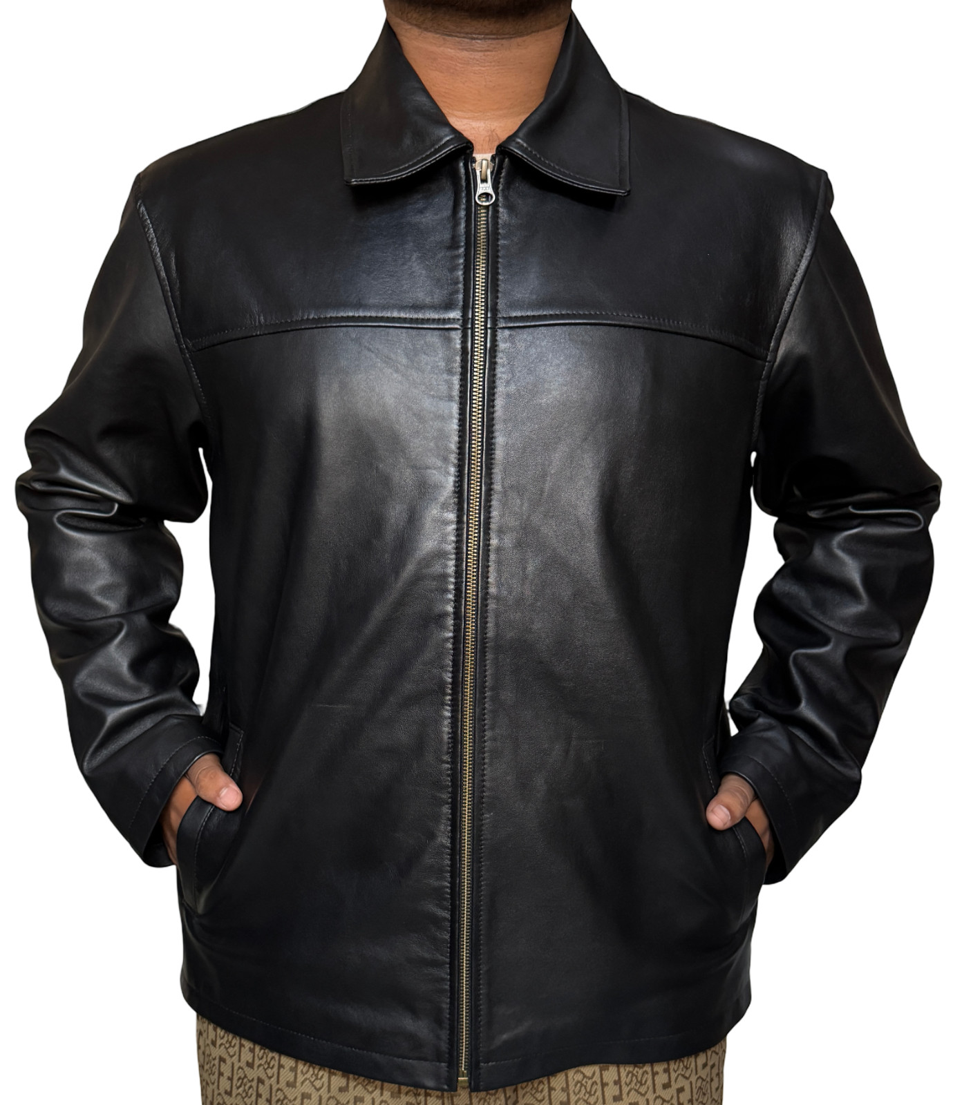 Mens Leather Jacket 100% Real Genuine Soft Lambskin Leather Classic Stylish Coat