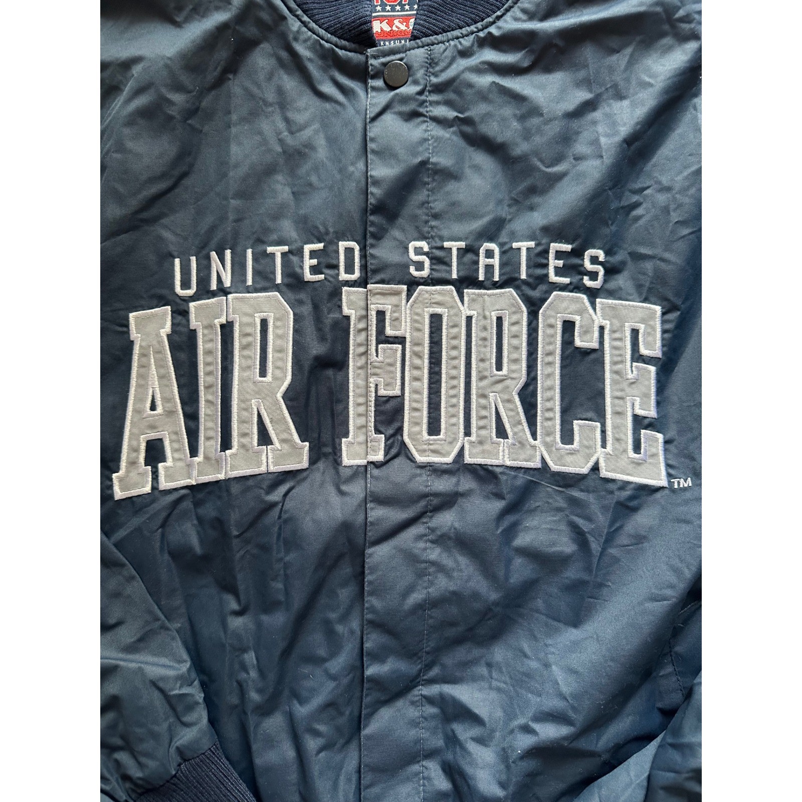 Brigade US Air Force Bomber Jacket Men’s Large Blue United States Team Squad