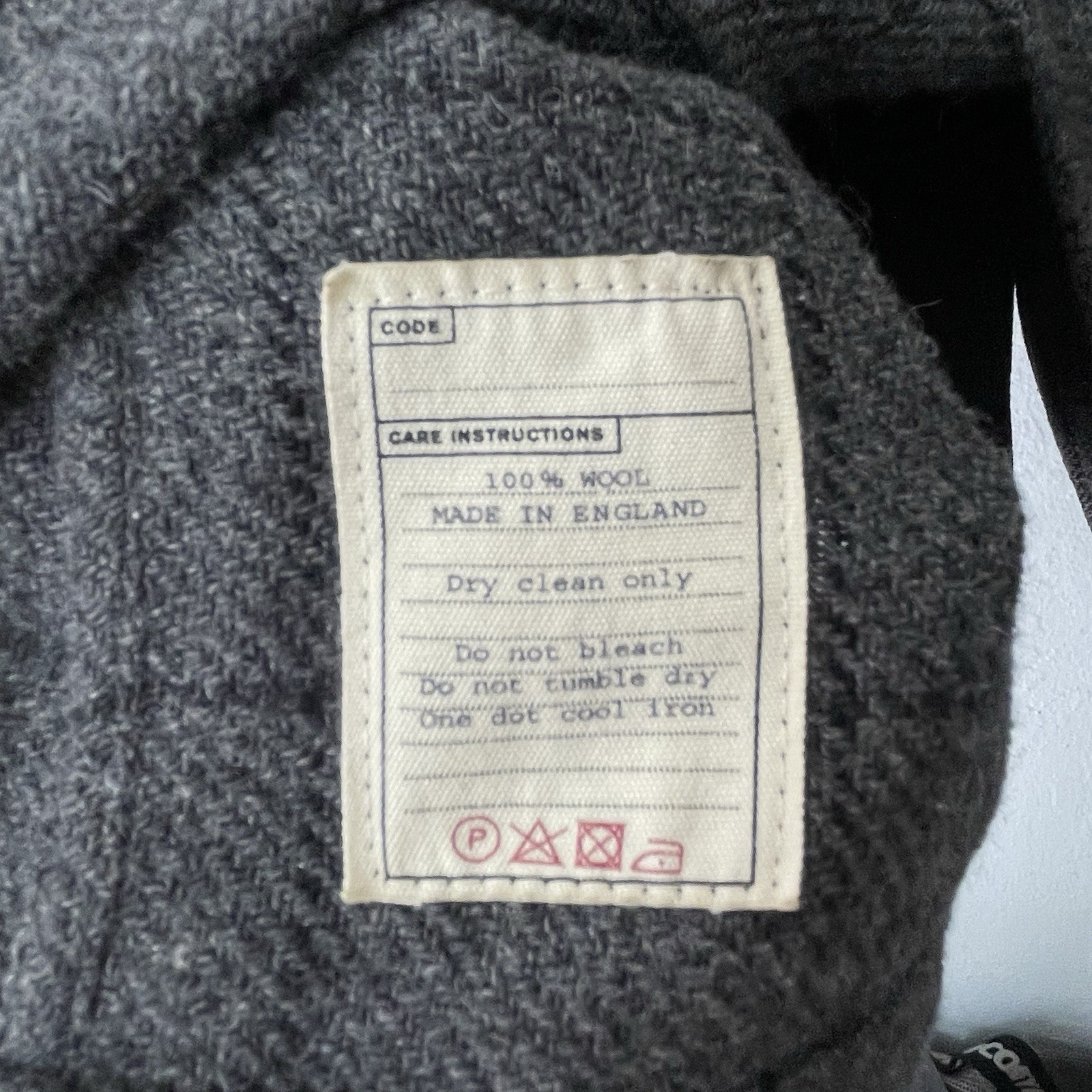 Private White V.C. Overshirt Jacket Grey Wool Tweed Size 6 England