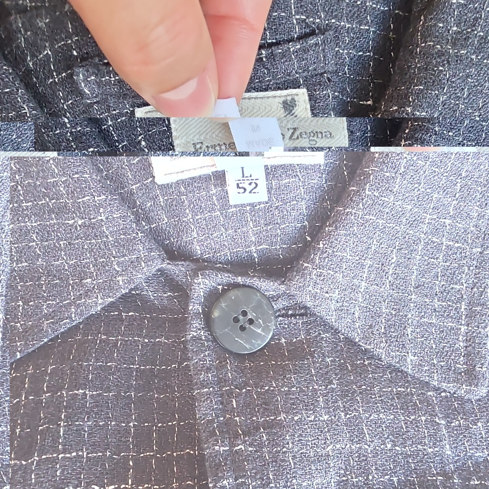Ermenegildo Zegna Men’s Blue Check Wool Button-Front Jacket w/ Pockets 52