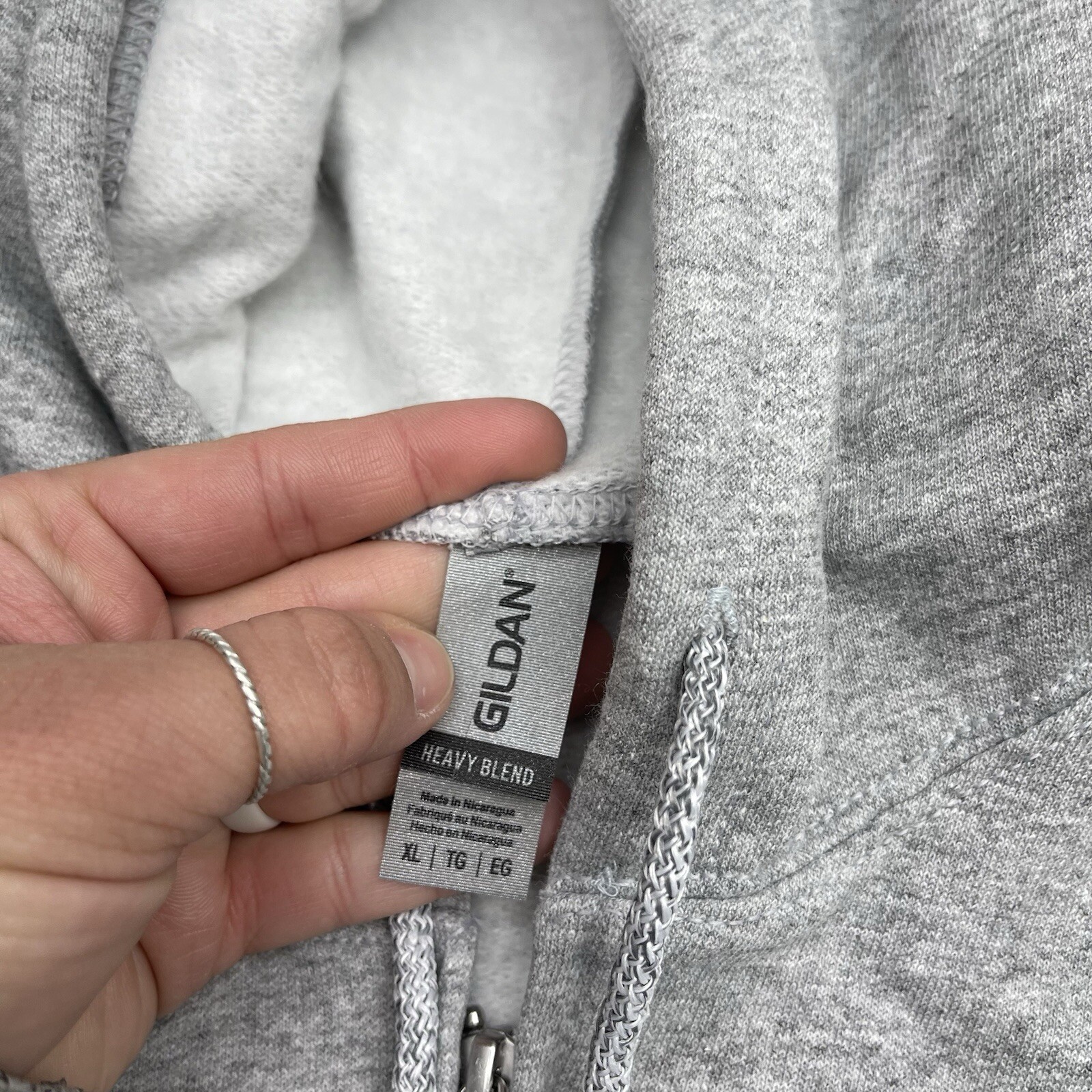 Gildan Heavy Blend Gray Full Zip Up Hooded Jacket Unisex Adults Size XL