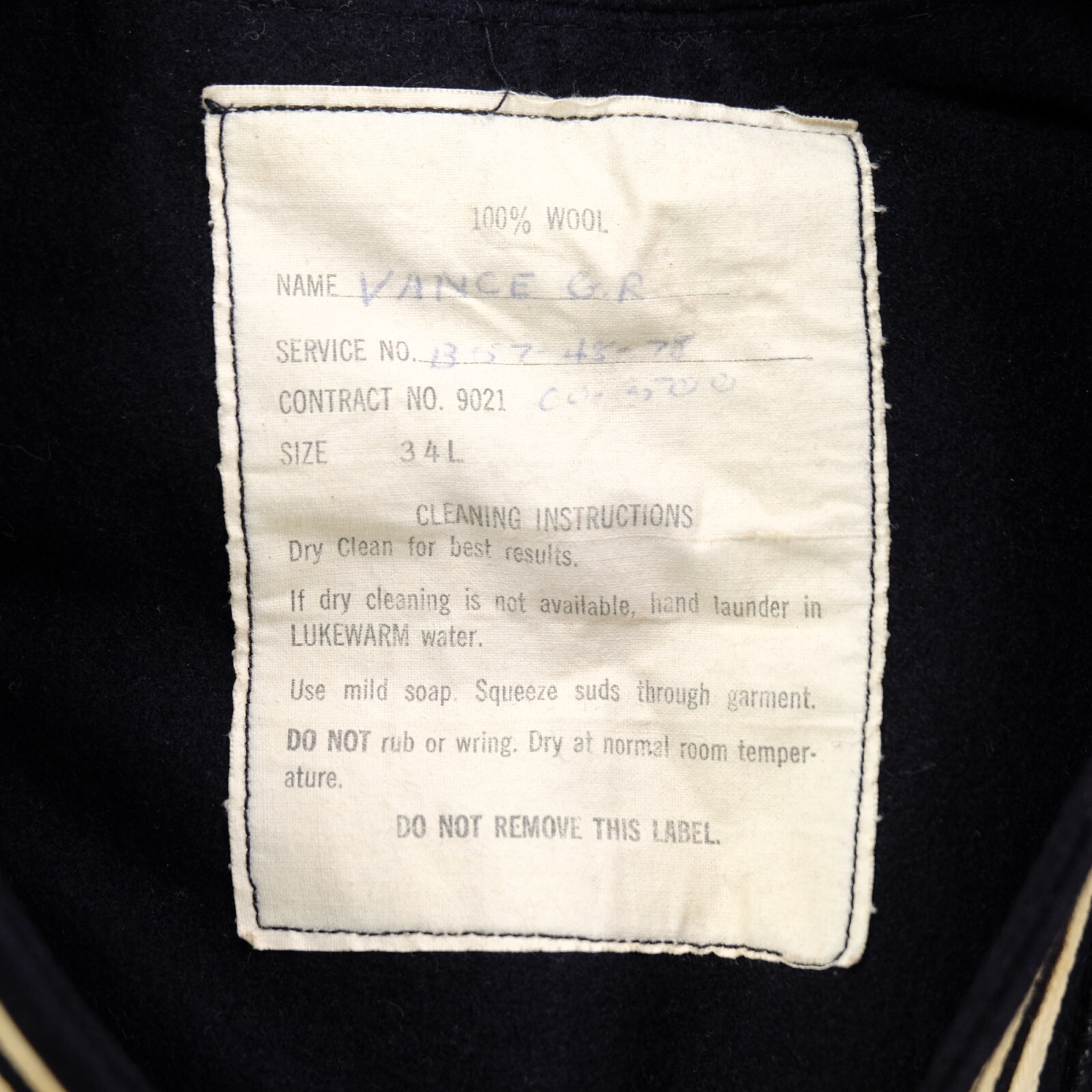 Rare VTG United States Navy US Naval Sailors Wool Jacket 50s 60s Military SZ 34L