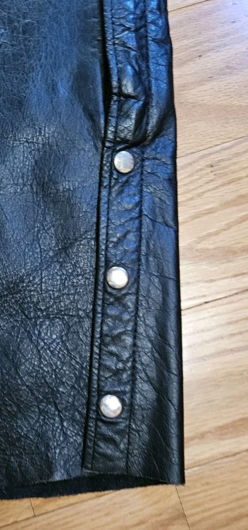 UNIK LEATHER APPAREL Black Chaps L Men’s Size L Motorcycle