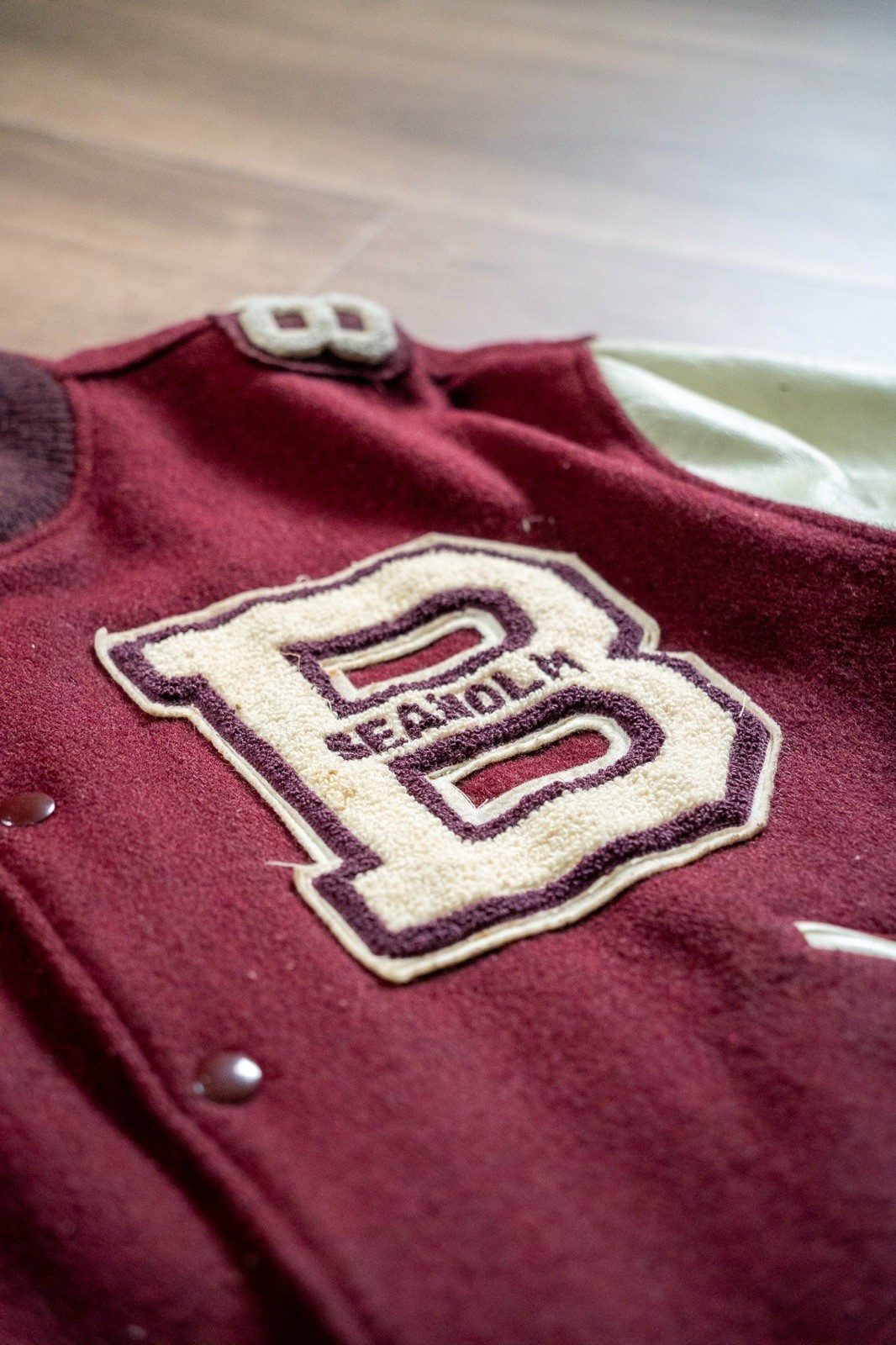 1989 Butwin Varsity Jacket, Maroon Wool Leather Bomber, Seaholm Football